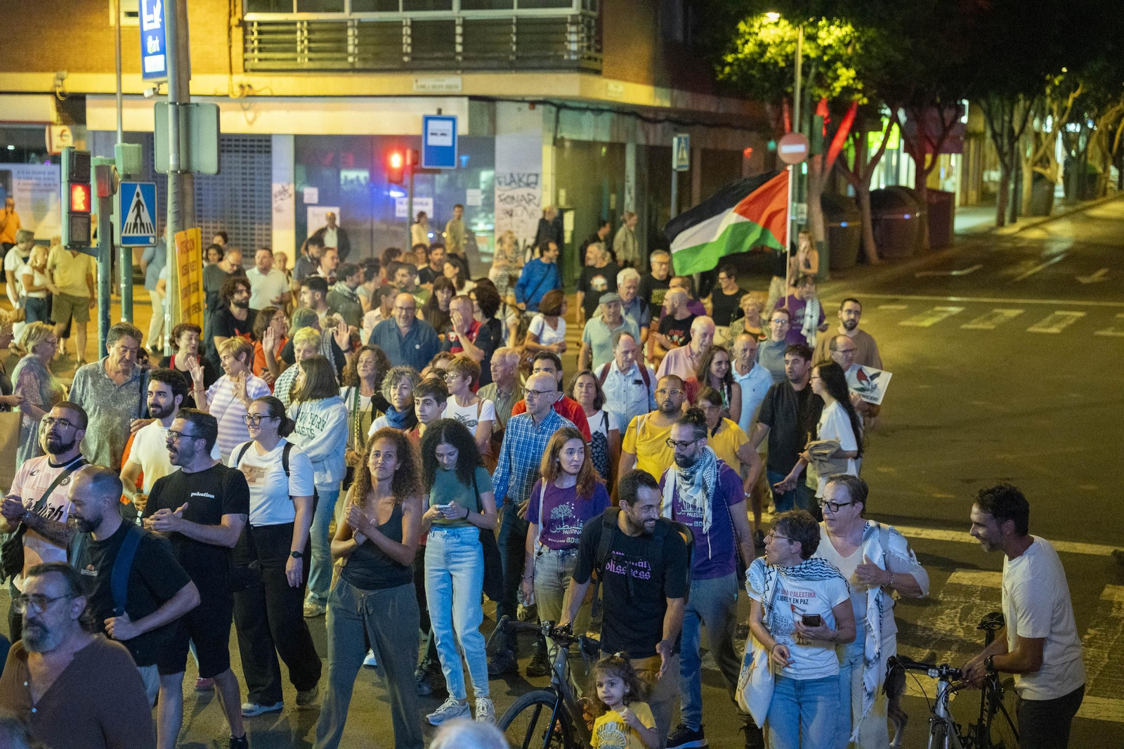 La Plataforma Almería por Palestina se manifiesta por la situación en Gaza, en imágenes