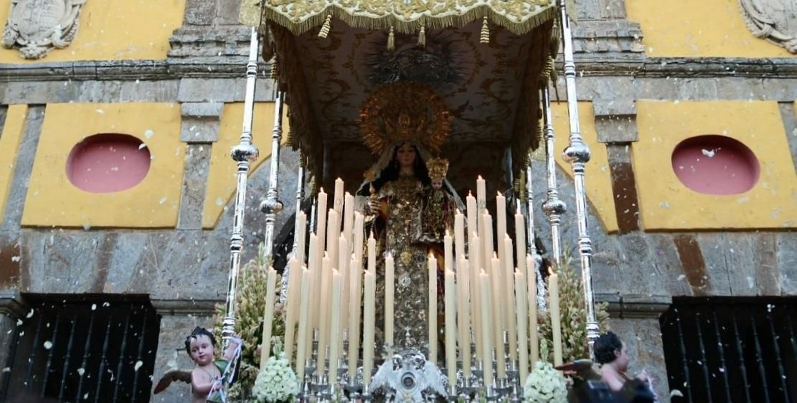 La Virgen del Carmen, en su última salida procesional de San Cayetano en julio de 2019.