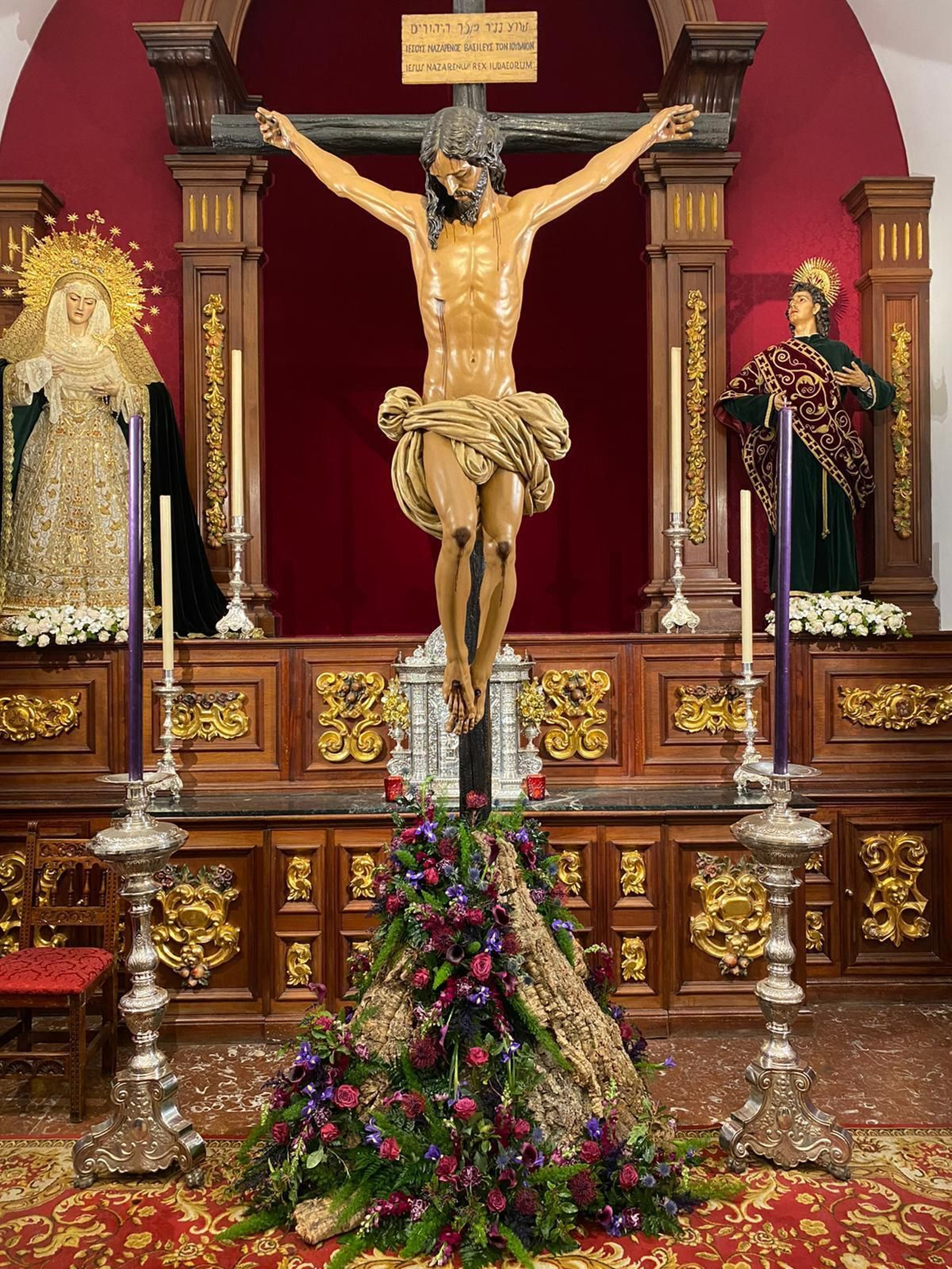 El Cristo de las Aguas en la capilla tras la restauración