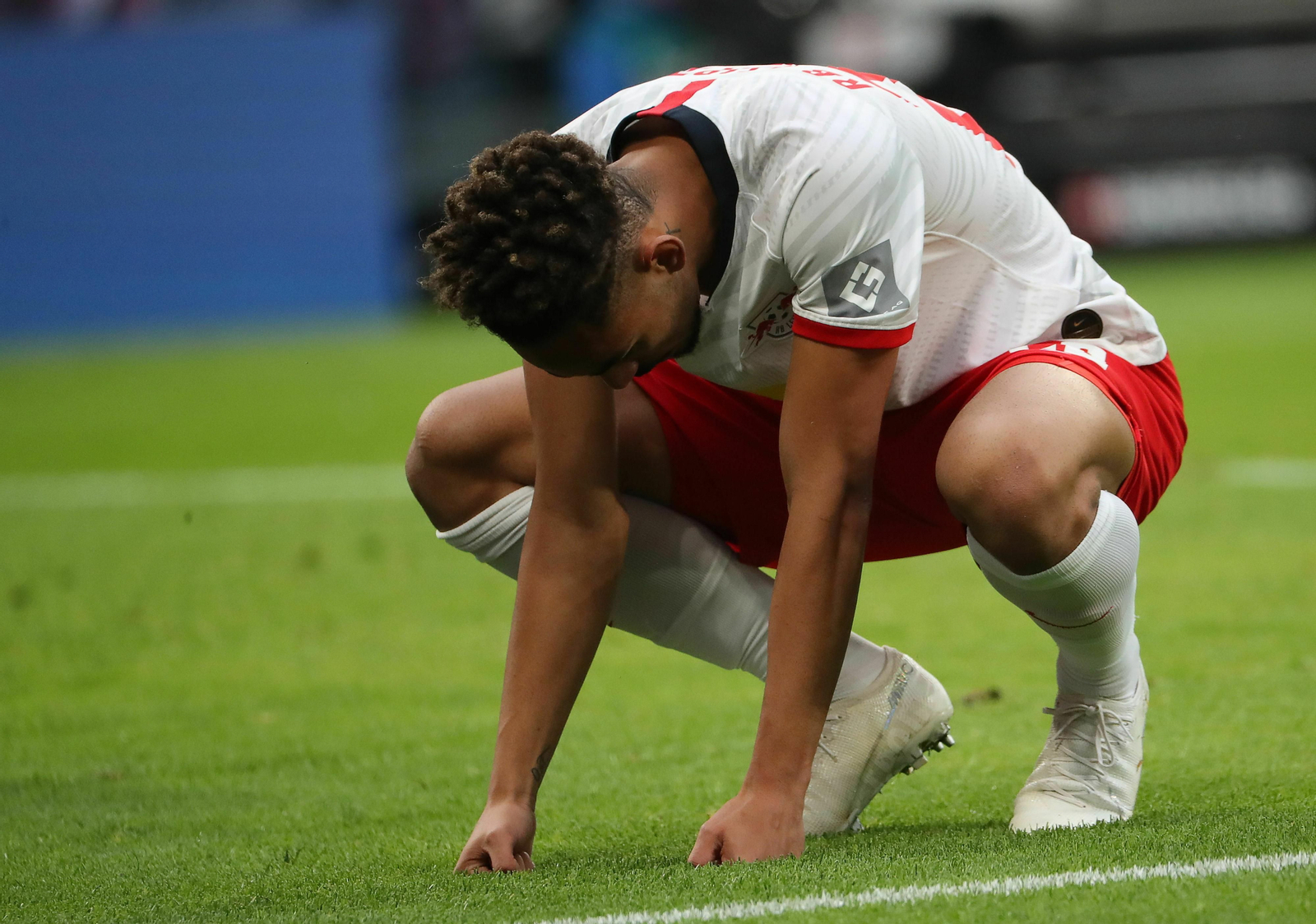Matheus Cunha durante un partido con el Leipzig.