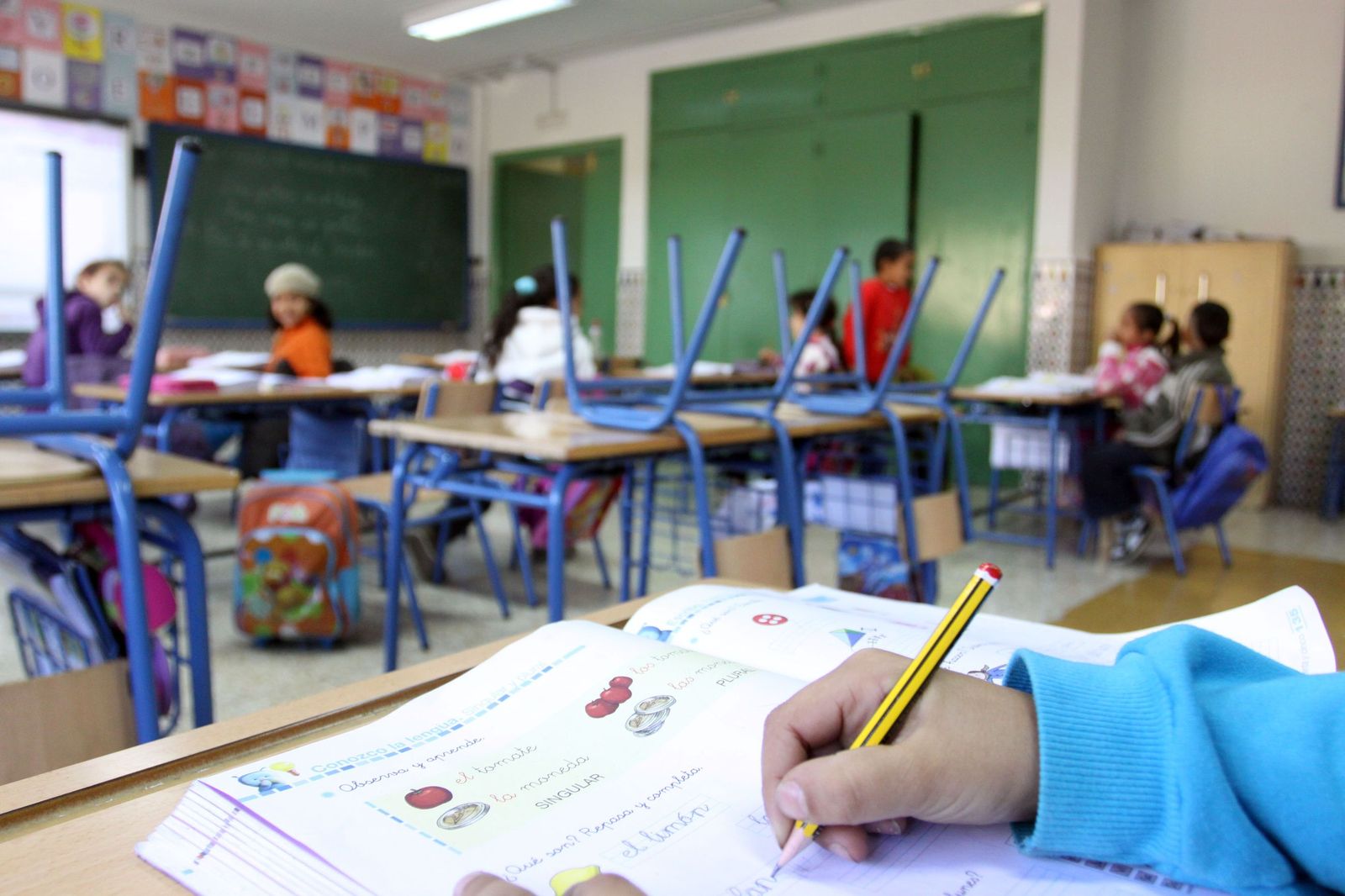 Un aula de un colegio.