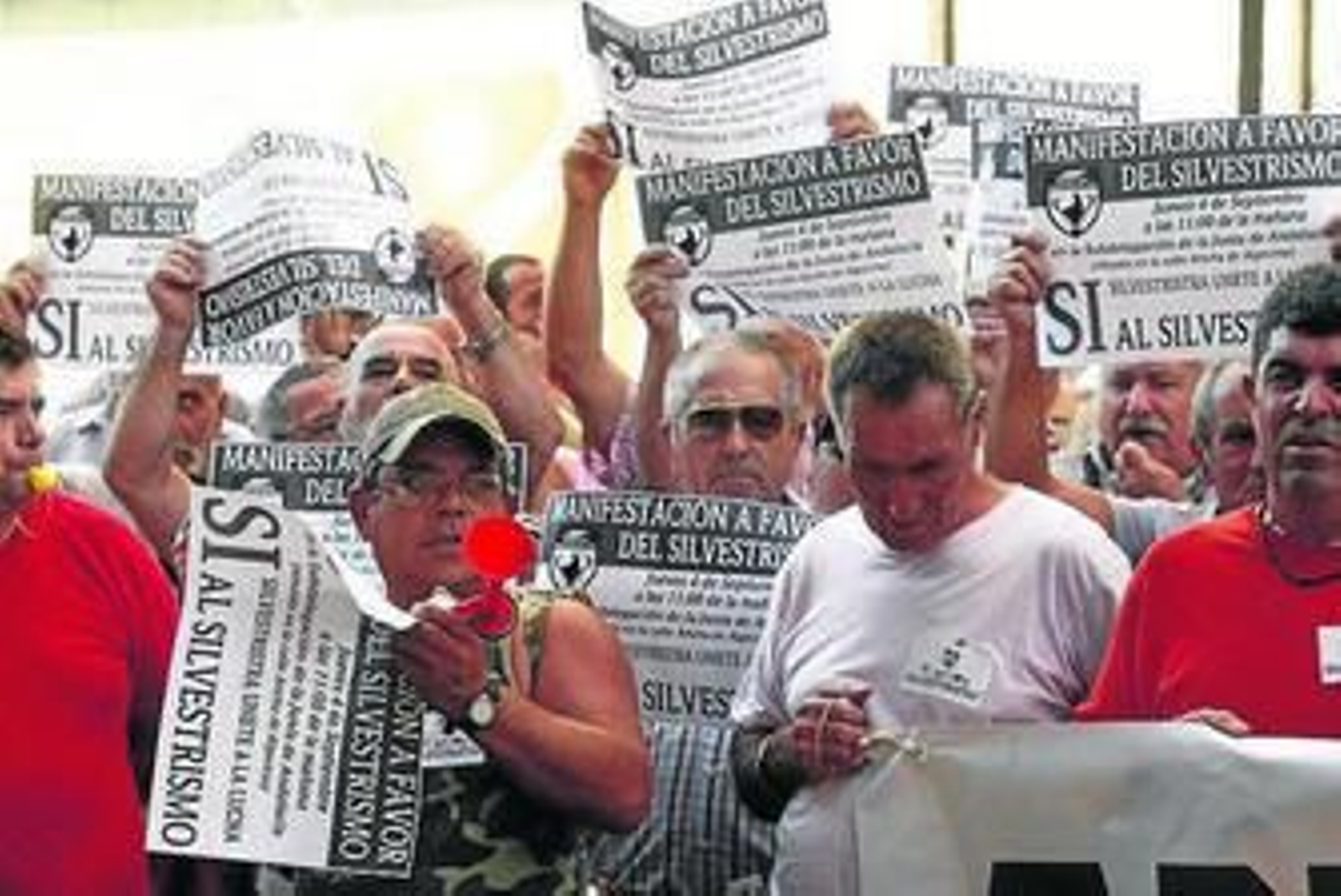 Imagen de la protesta de silvestristas a principios de mes en Algecuras.