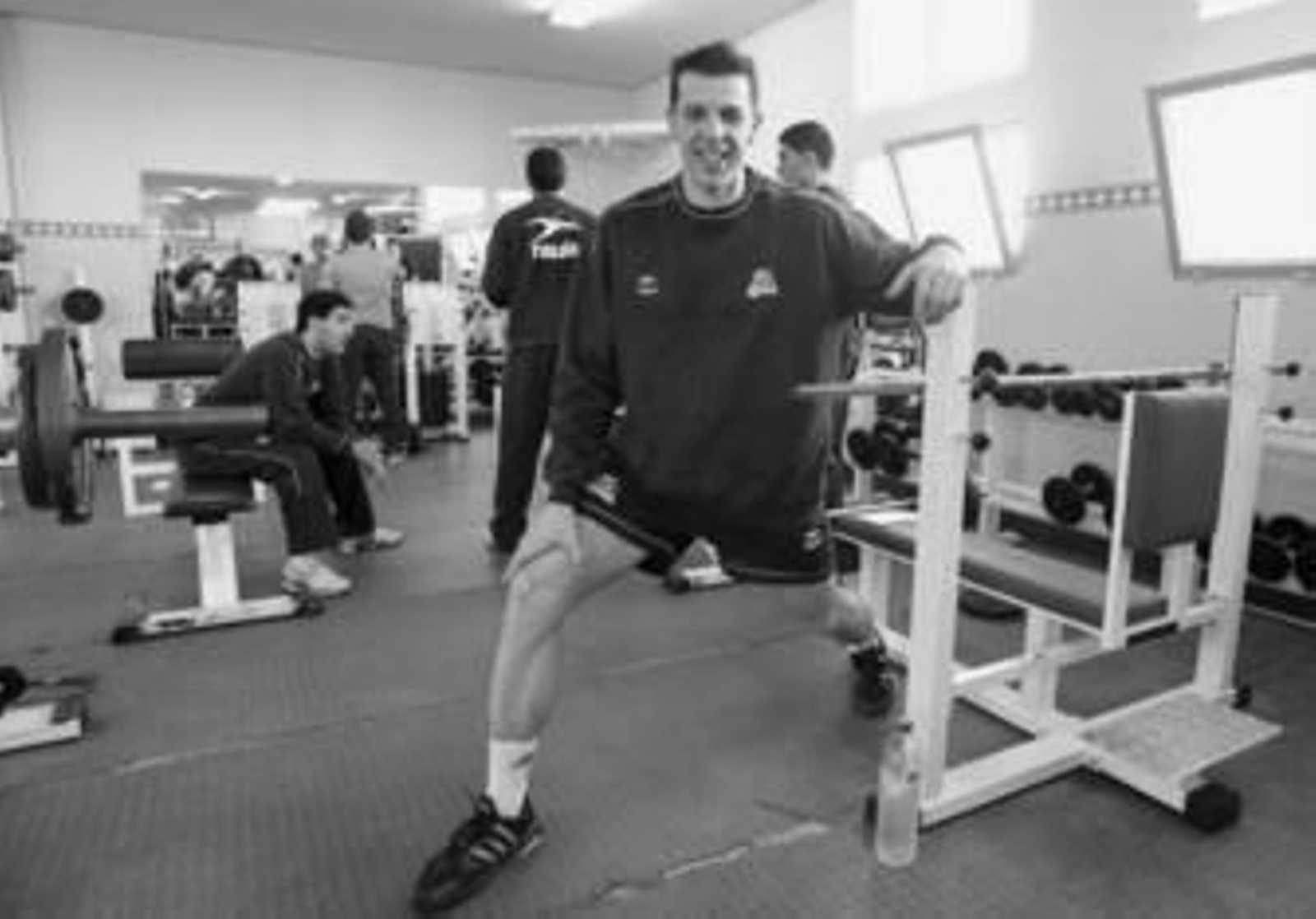 Opalic se ejercita en el gimnasio por primera vez como jugador del Algeciras BM, ayer.