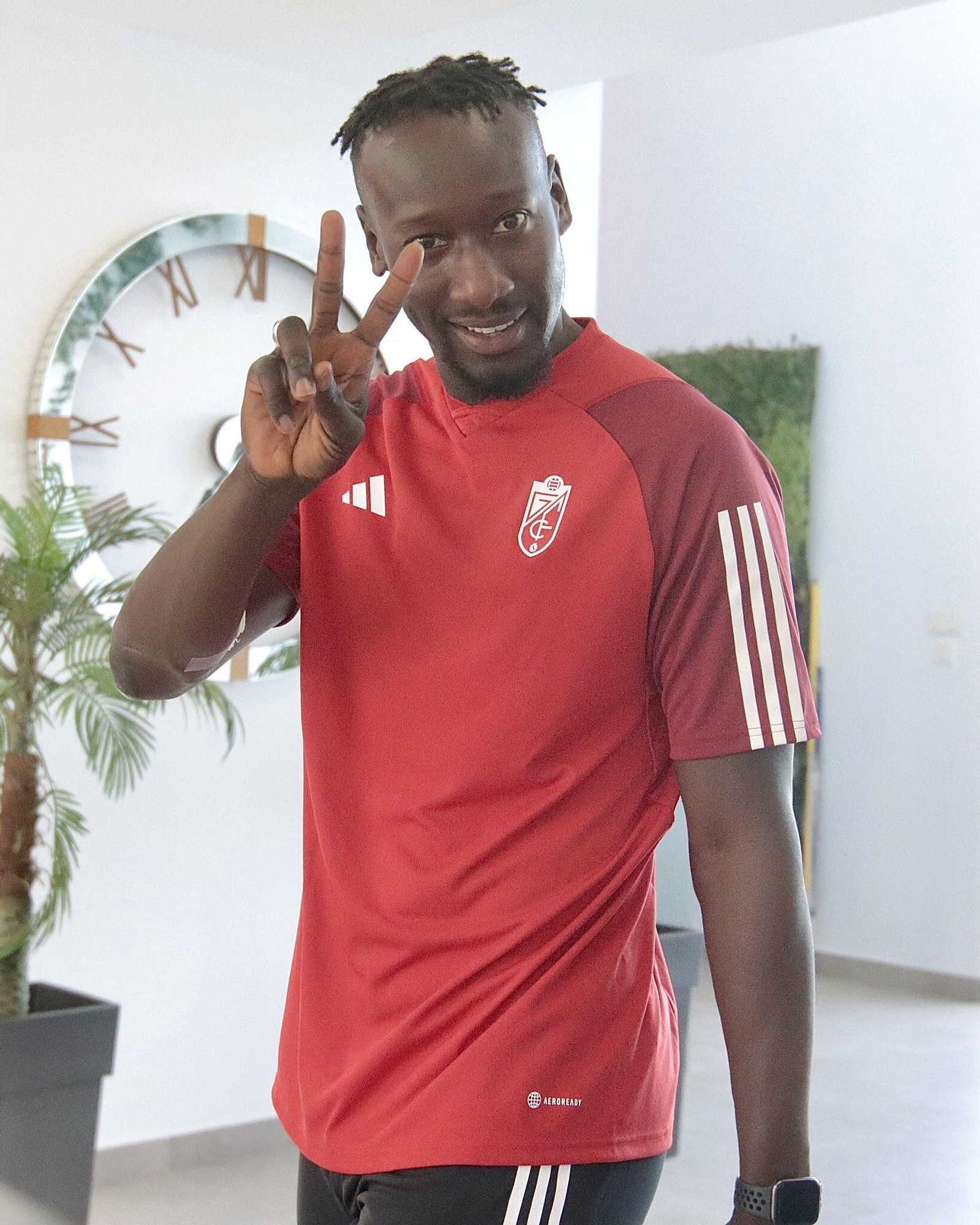 Famara Diédhiou a su llegada a la Ciudad Deportiva.