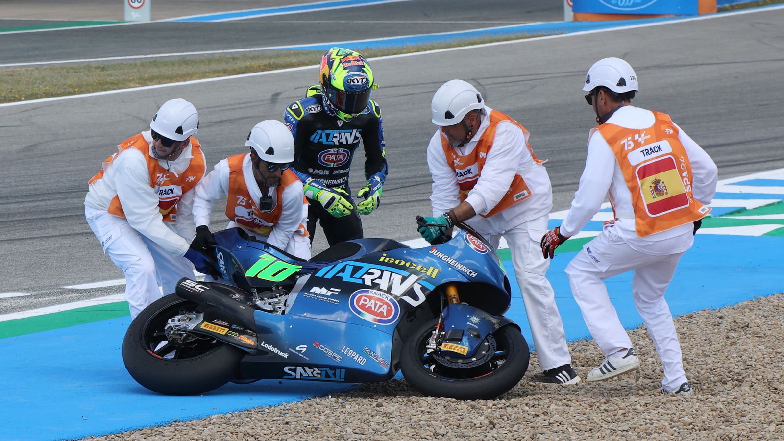 Imágenes de las caídas en las carreras del GP España en Jerez