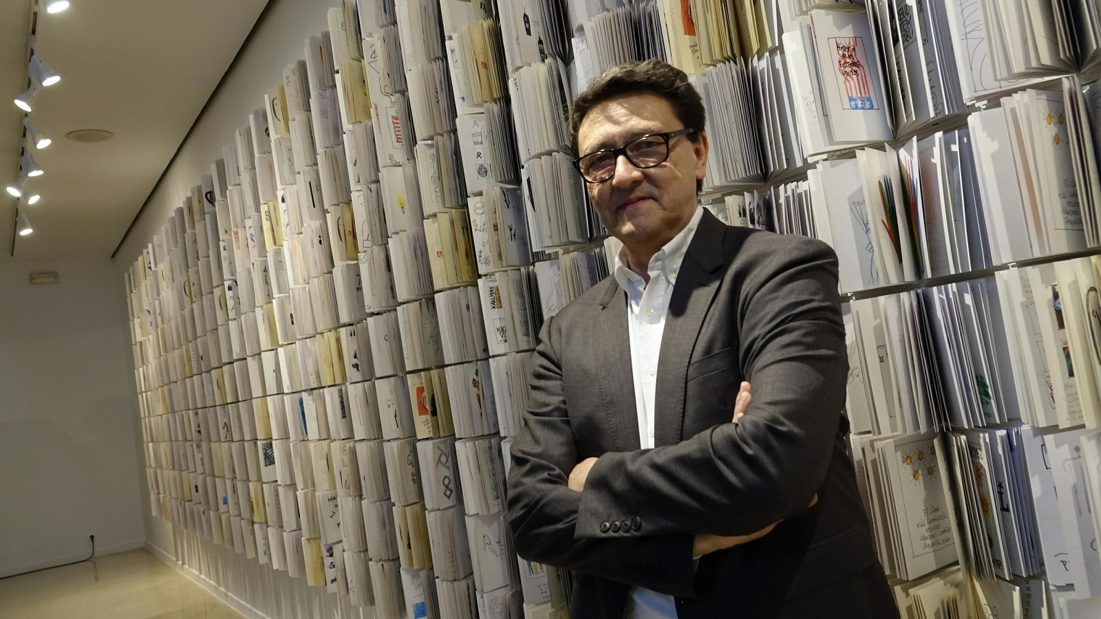 Manuel Estrada, esta mañana, en la presentación de la muestra