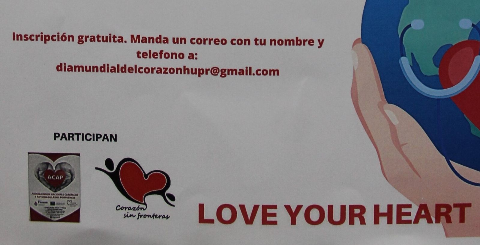 ACAP conmemora este viernes el Día Mundial del Corazón.