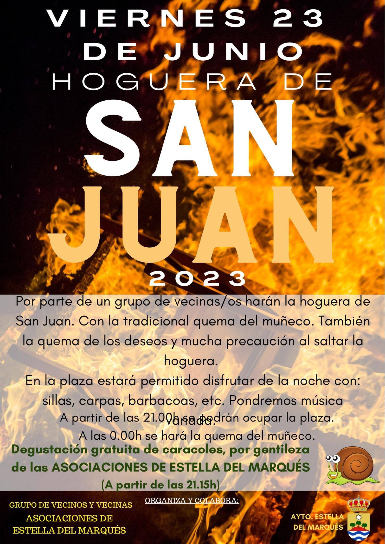 Cartel anunciador de la hoguera de San Juan.