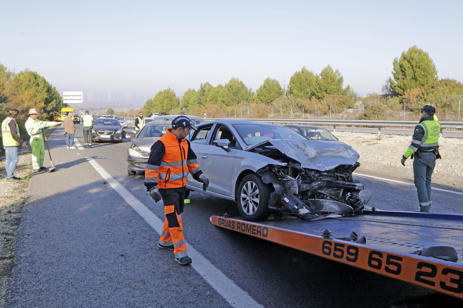 Accidente multiple en la ctra. de Sanlucar en dirección a Jerez