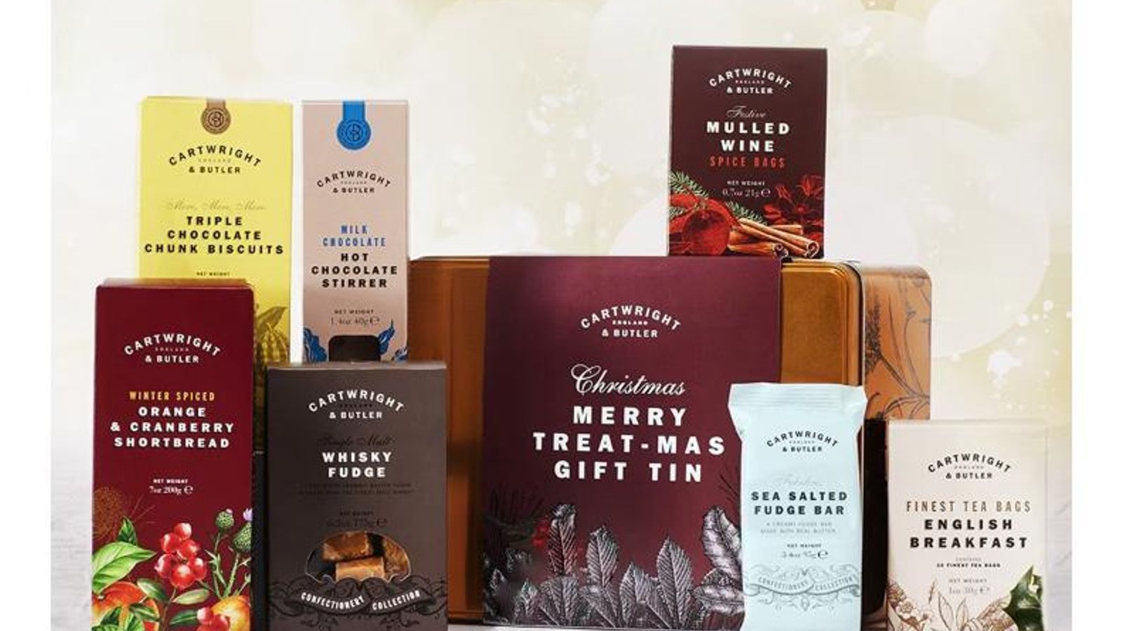 Estuche con golosinas Treat Mas Gift Tin de Cartwright & Butler