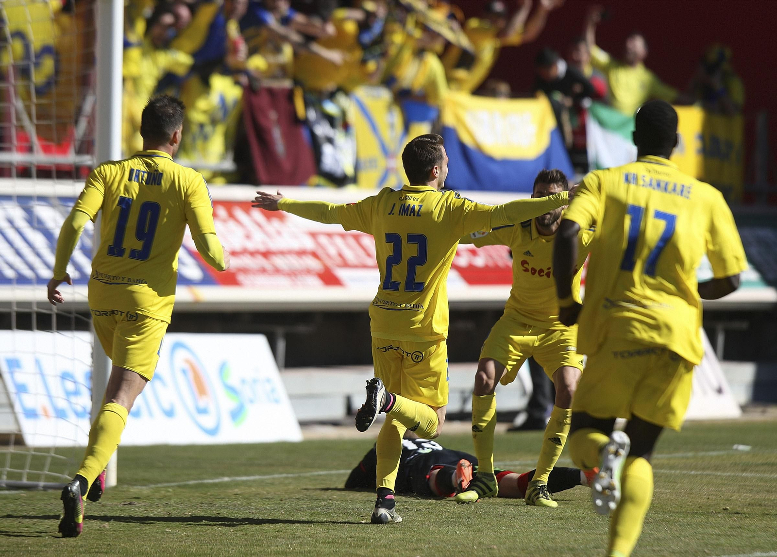 Imaz celebra el gol que marcó ante el Numancia en la segunda parte.