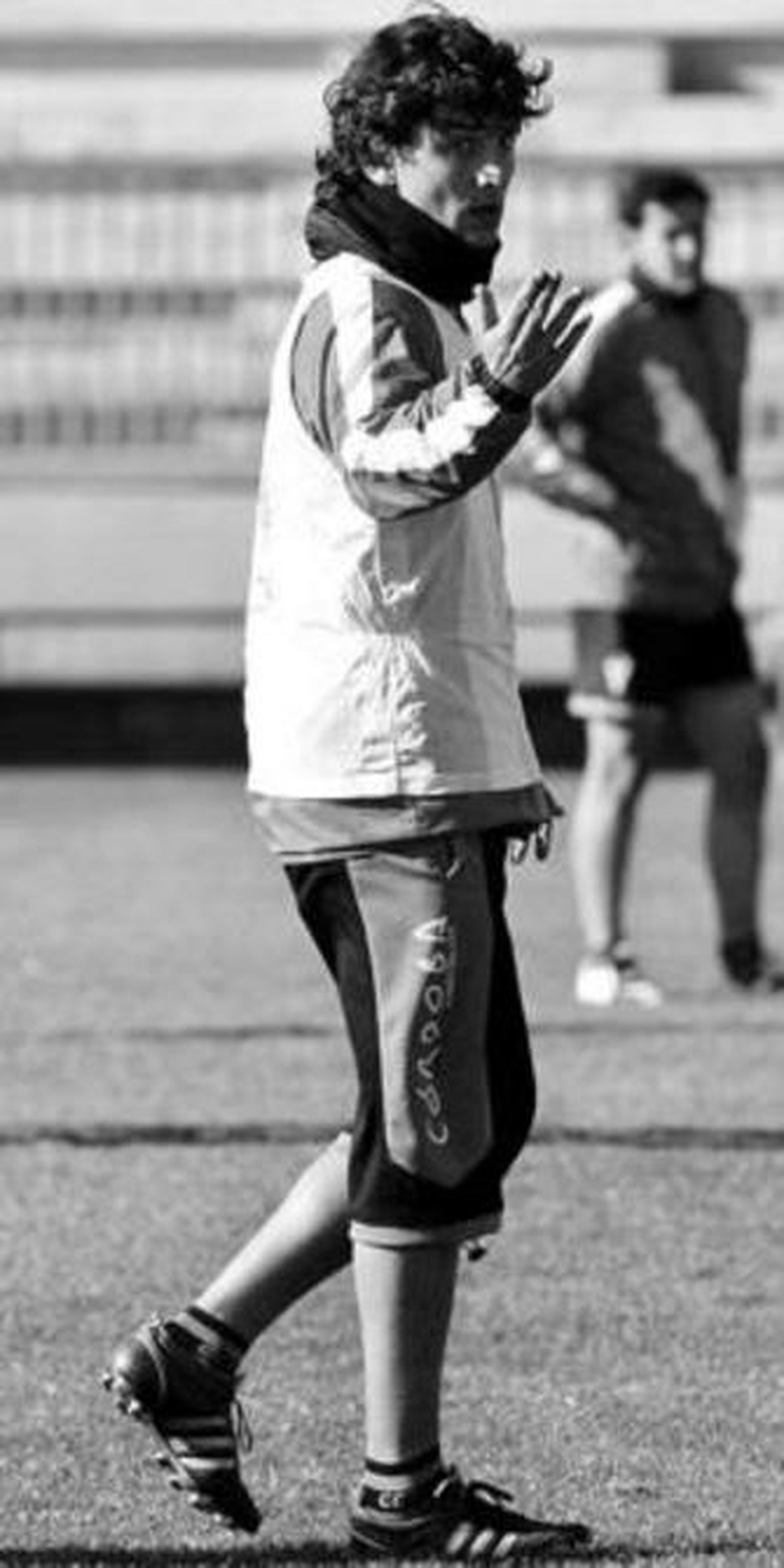 Endika, entrenándose ayer.