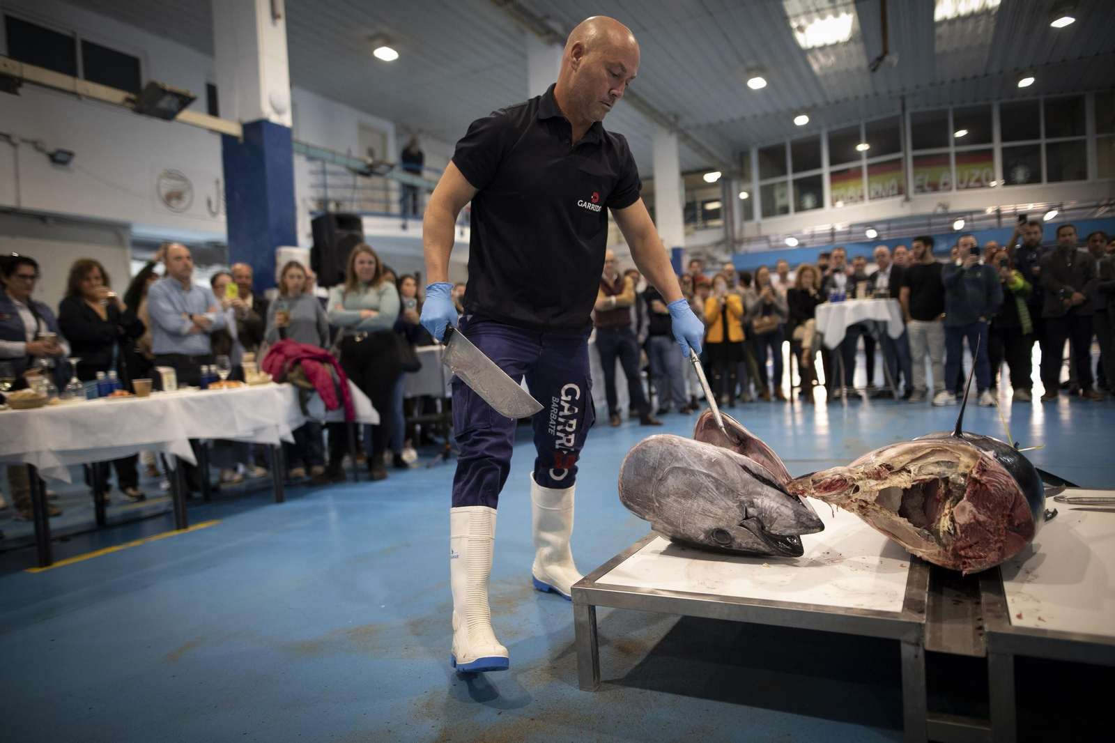 Venir, ver y comprar: las imágenes del ronqueo del atún en Granada