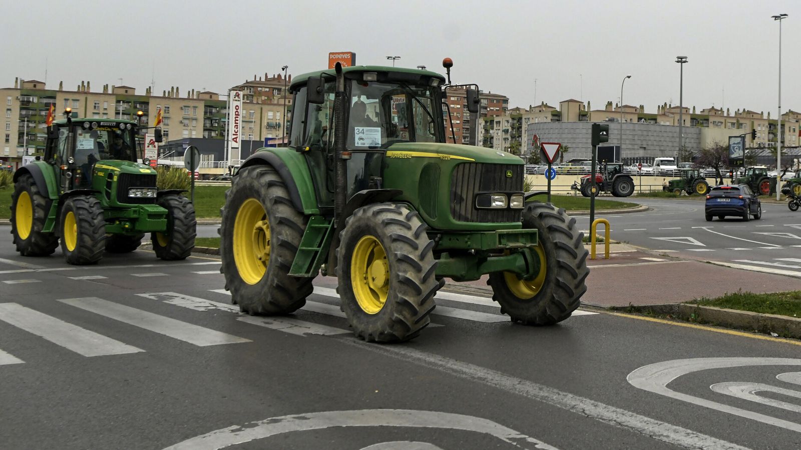 Imagen de archivo de la última tractorada celebrada en Granada, en marzo de 2024