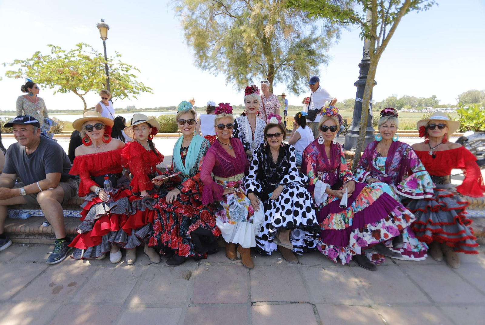 Ambiente en la aldea del Rocío en la jornada del sábado