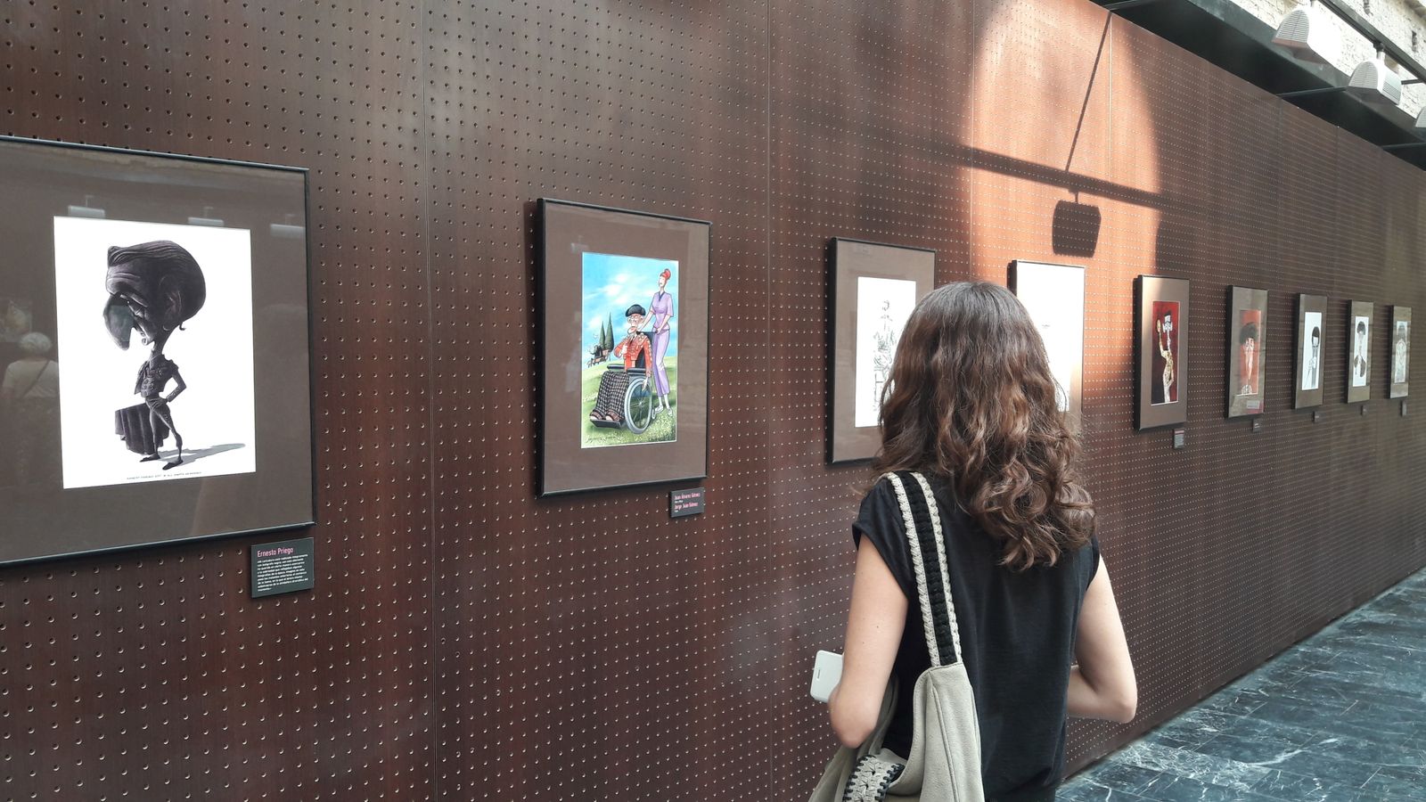 Varias caricaturas de la exposición.