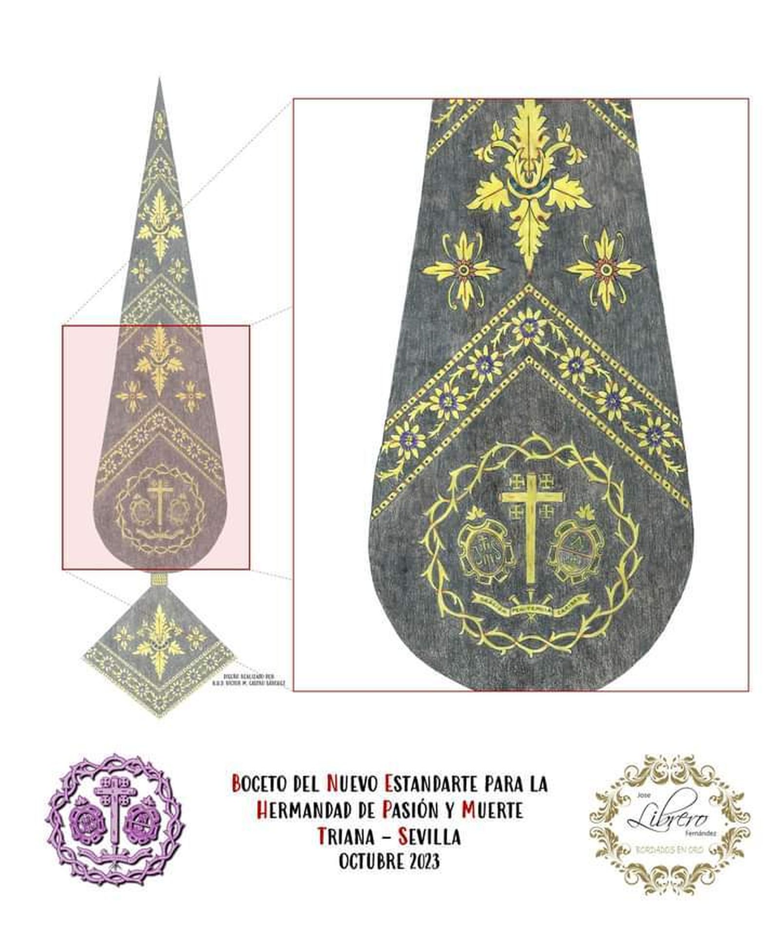 Detalle central del boceto de estandarte