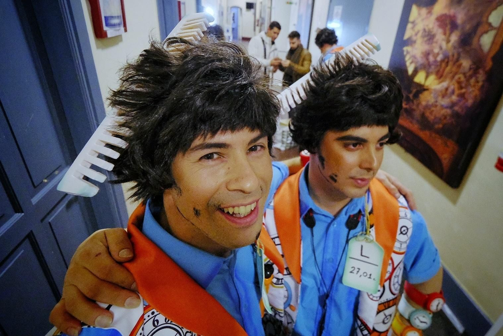 Dos componentes de la chirigota de Puerto Real.