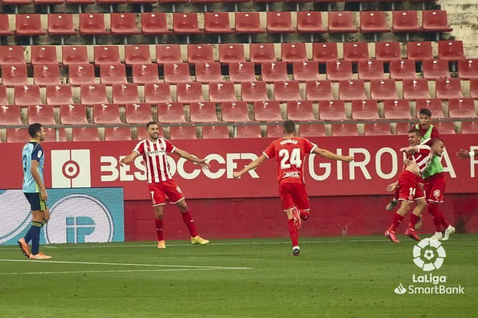 Celebración local del primer tanto.