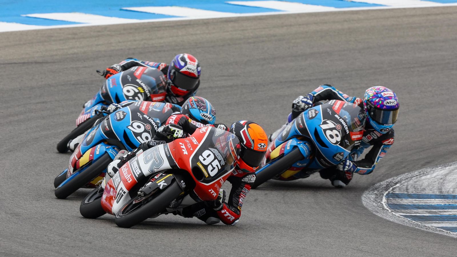 Veijer, Rueda, Azman y Piqueras en la primera carrera FIM JuniorGP.