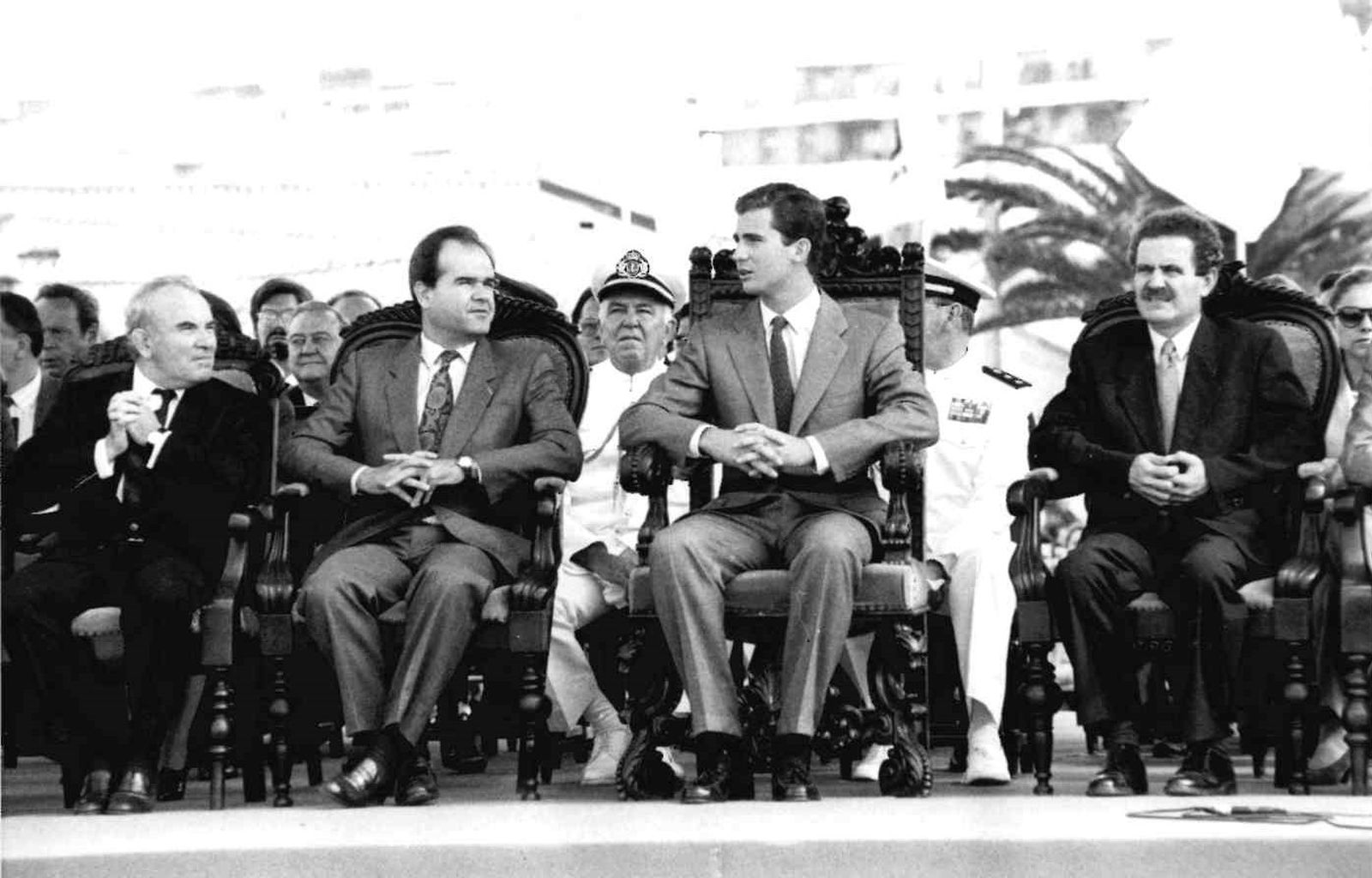 Visita del Príncipe Felipe en 1991 a Huelva