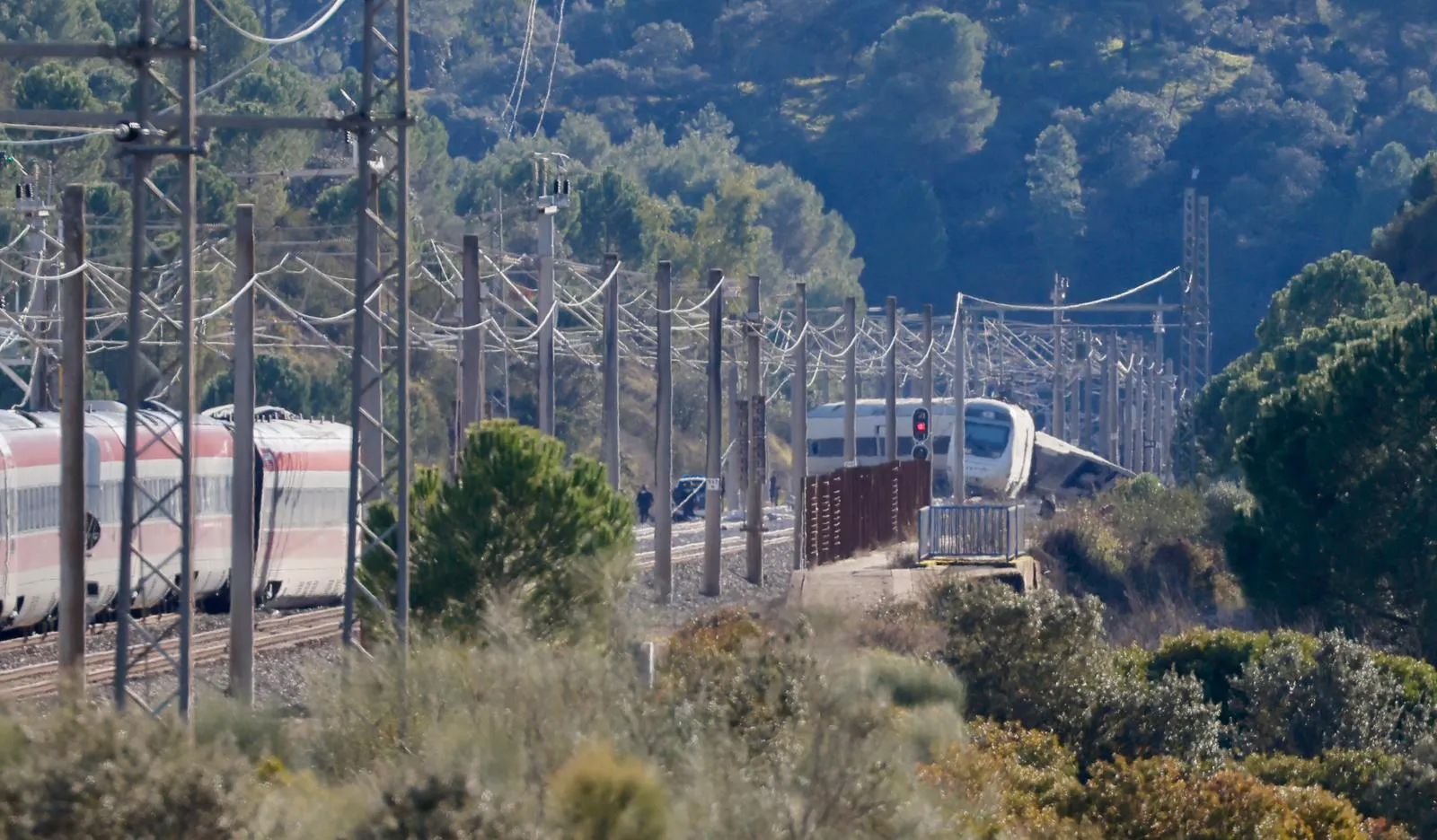 Uno de los trenes accidentados.