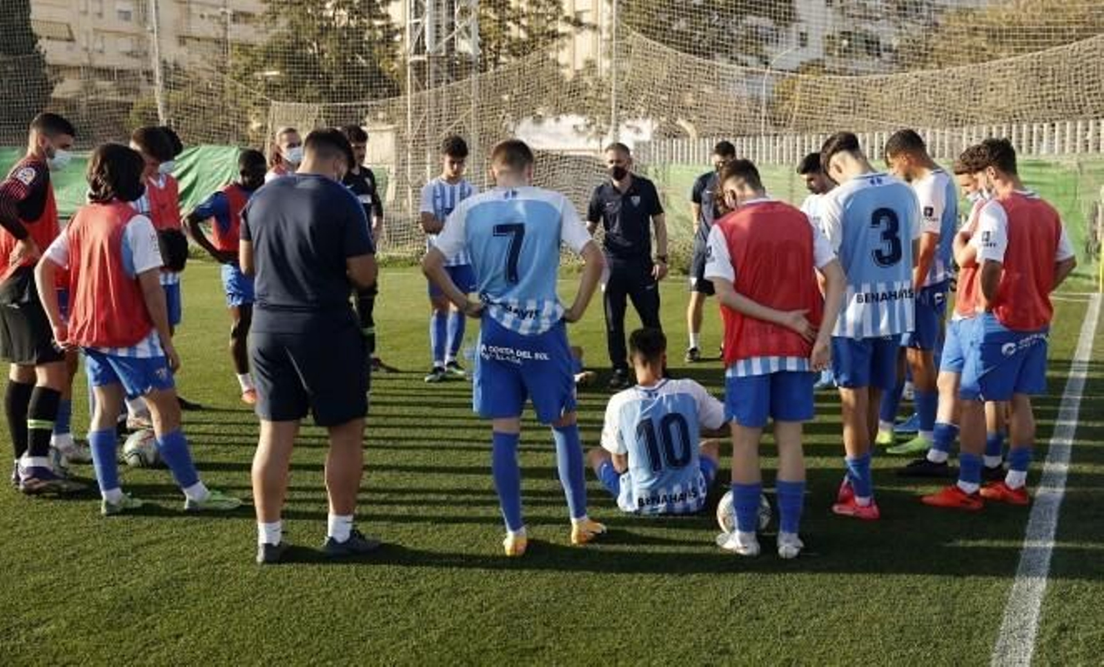 El Málaga juvenil, durante un partido.