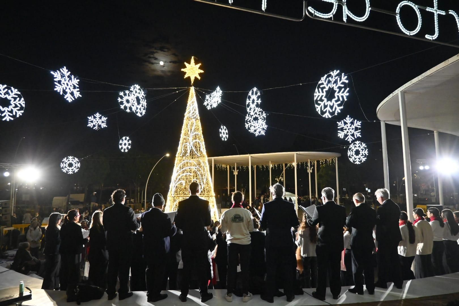 Iluminación de la Navidad en el Puerto de Huelva.