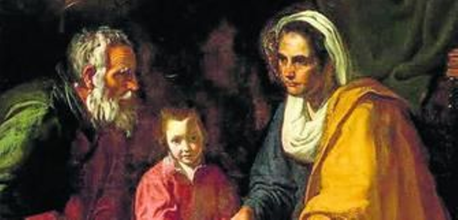 Detalle de 'La educación de la Virgen', colgado ya en Santa Clara.