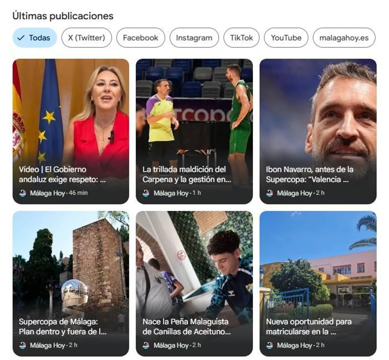 Publicaciones de Málaga Hoy en Google
