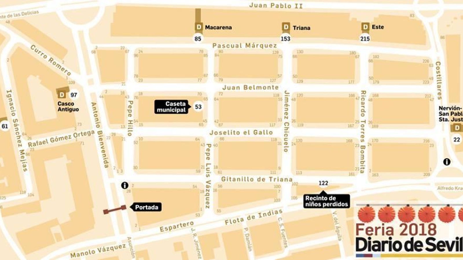 Plano de la Feria de Sevilla.