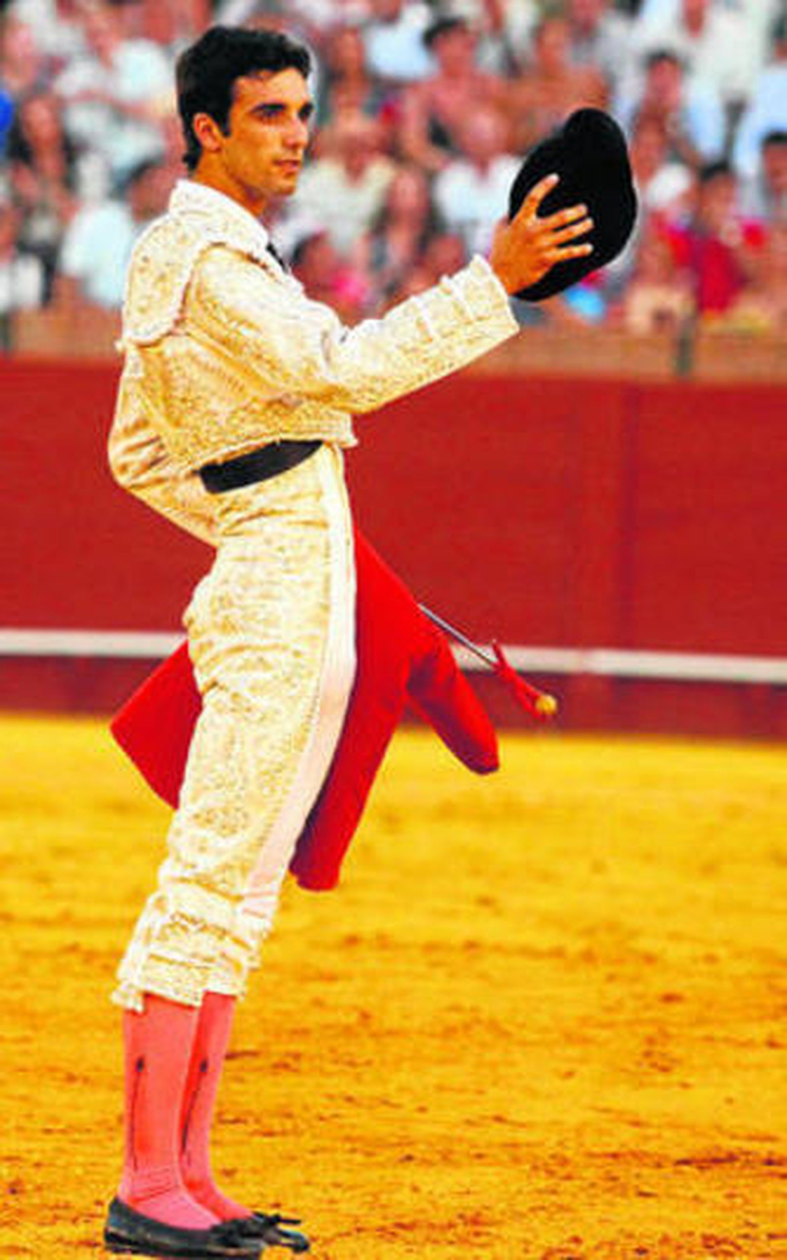 Miguel Ángel Delgado, en un brindis en la Maestranza sevillana.
