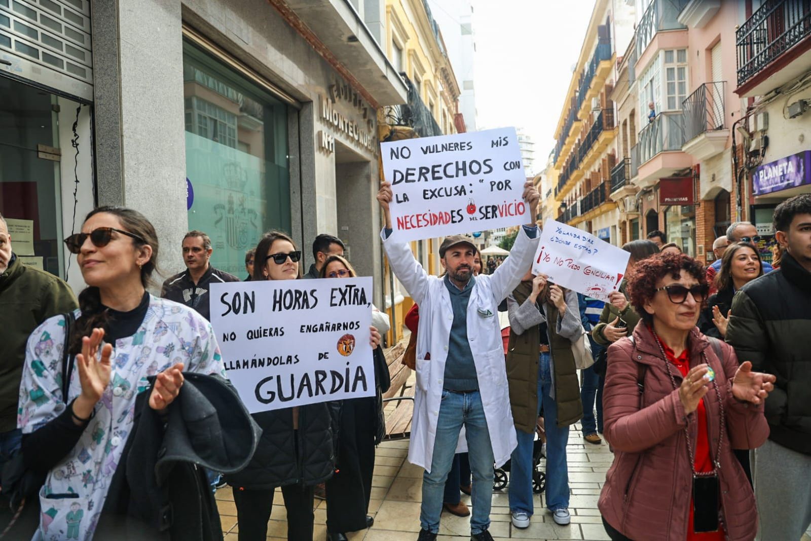 Concentración de médicos este miércoles en Huelva.