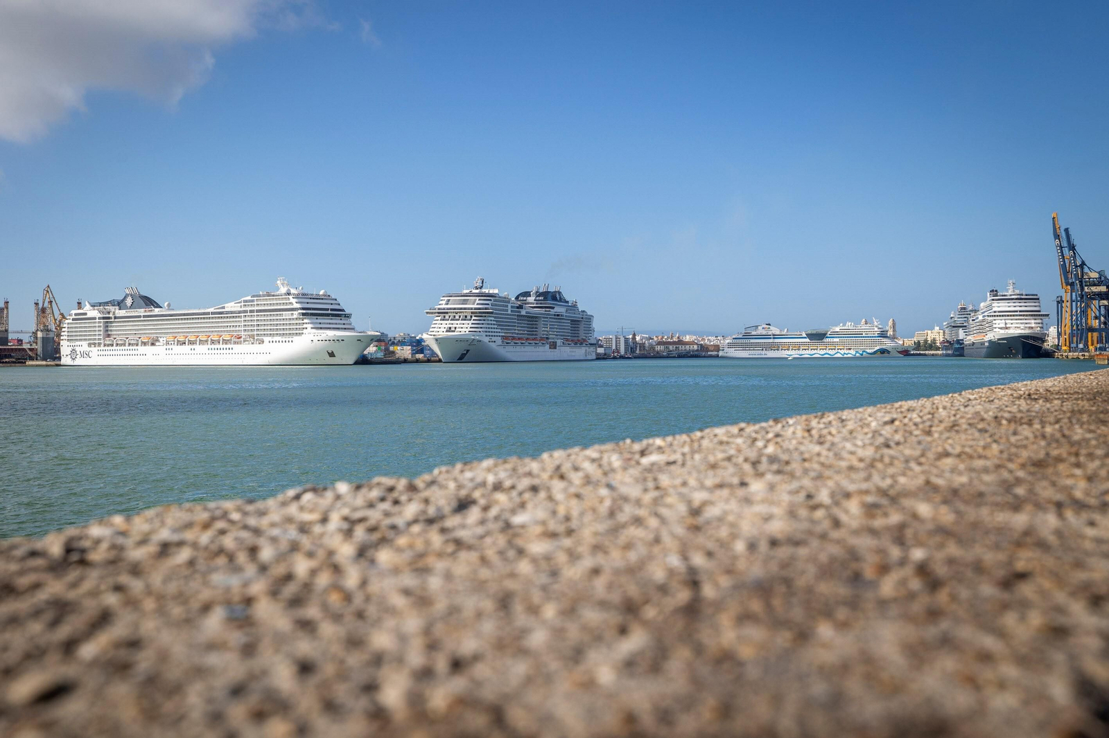 Imágenes de Cádiz con los turistas llegados a Cádiz a bordo de cinco cruceros