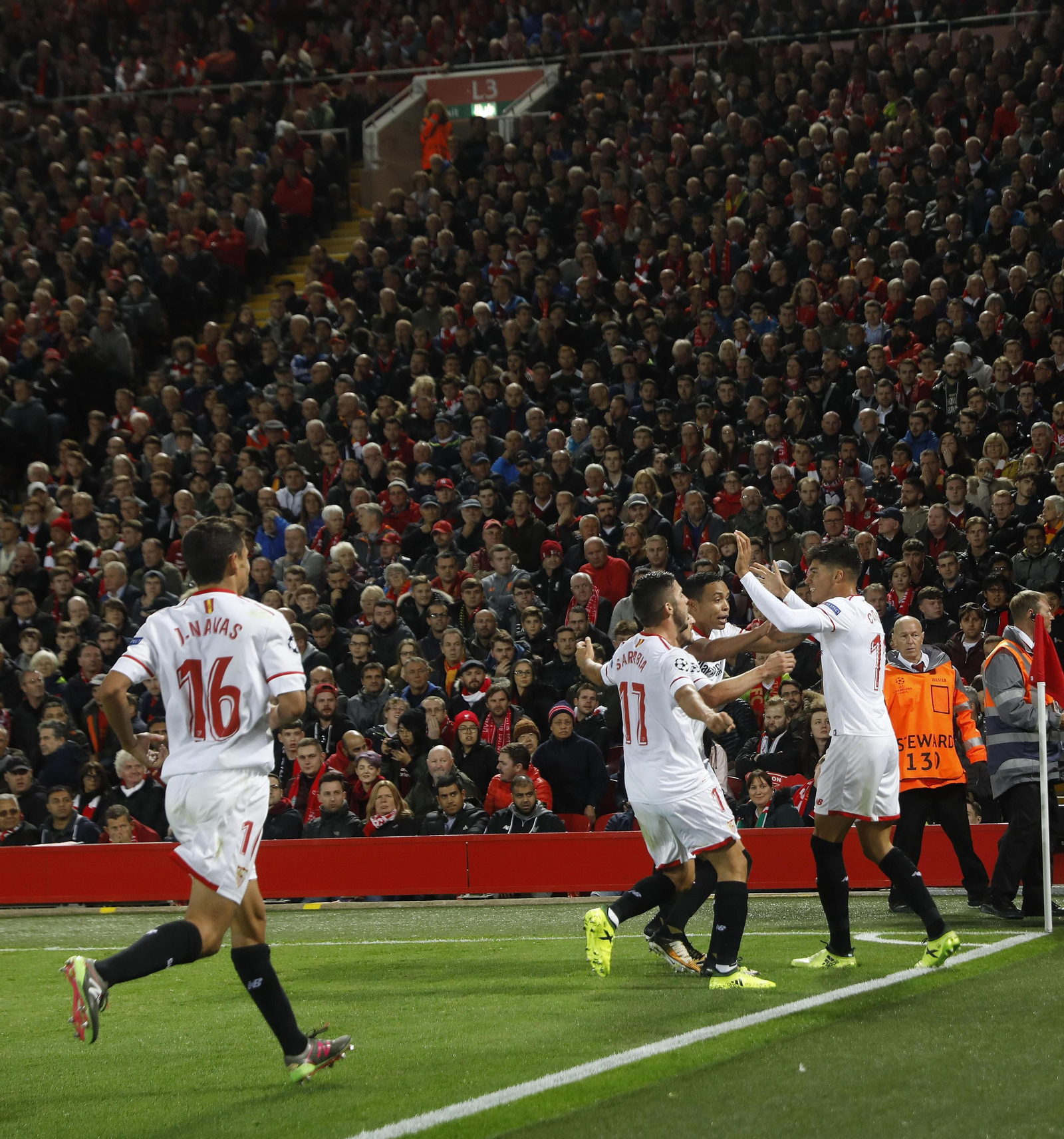 El LIverpool-Sevilla FC, en imágenes