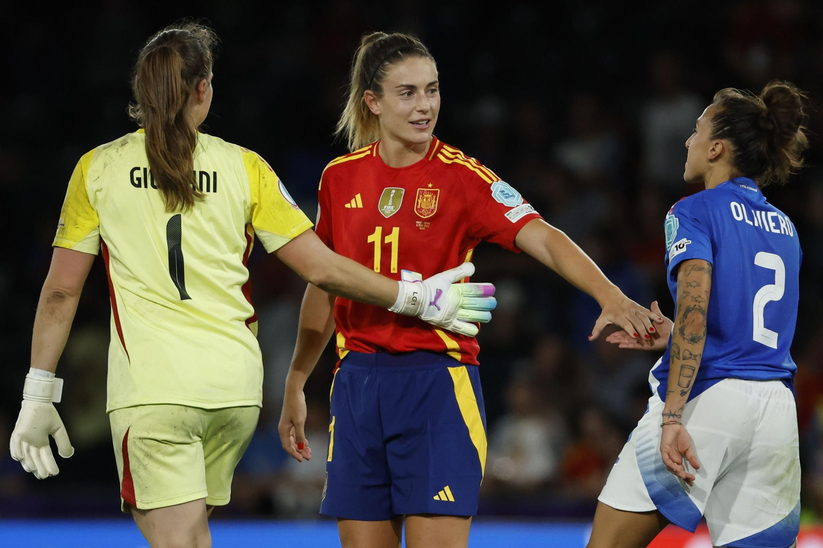 Las fotos del Italia - España de la Eurocopa femenina