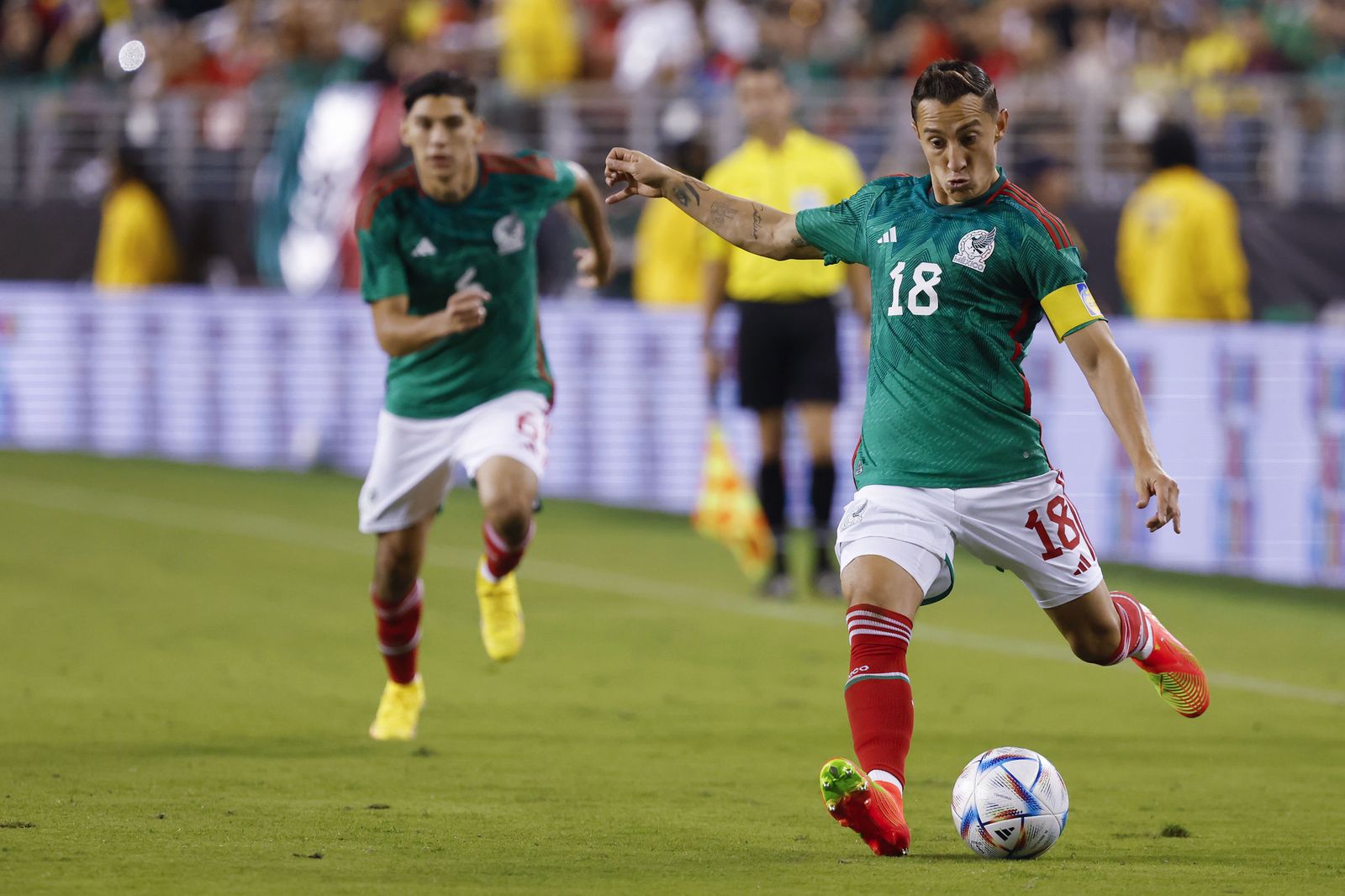 Guardado, en el último partido ante Colombia.
