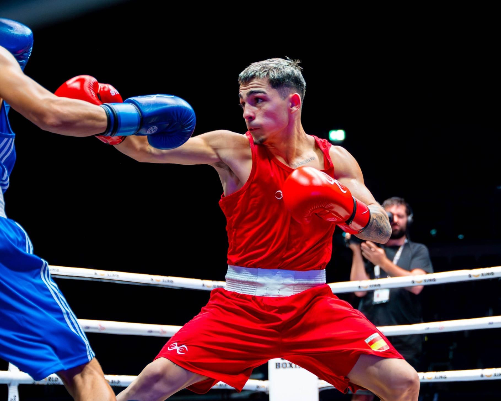 Rafa Lozano, durante un momento del combate.