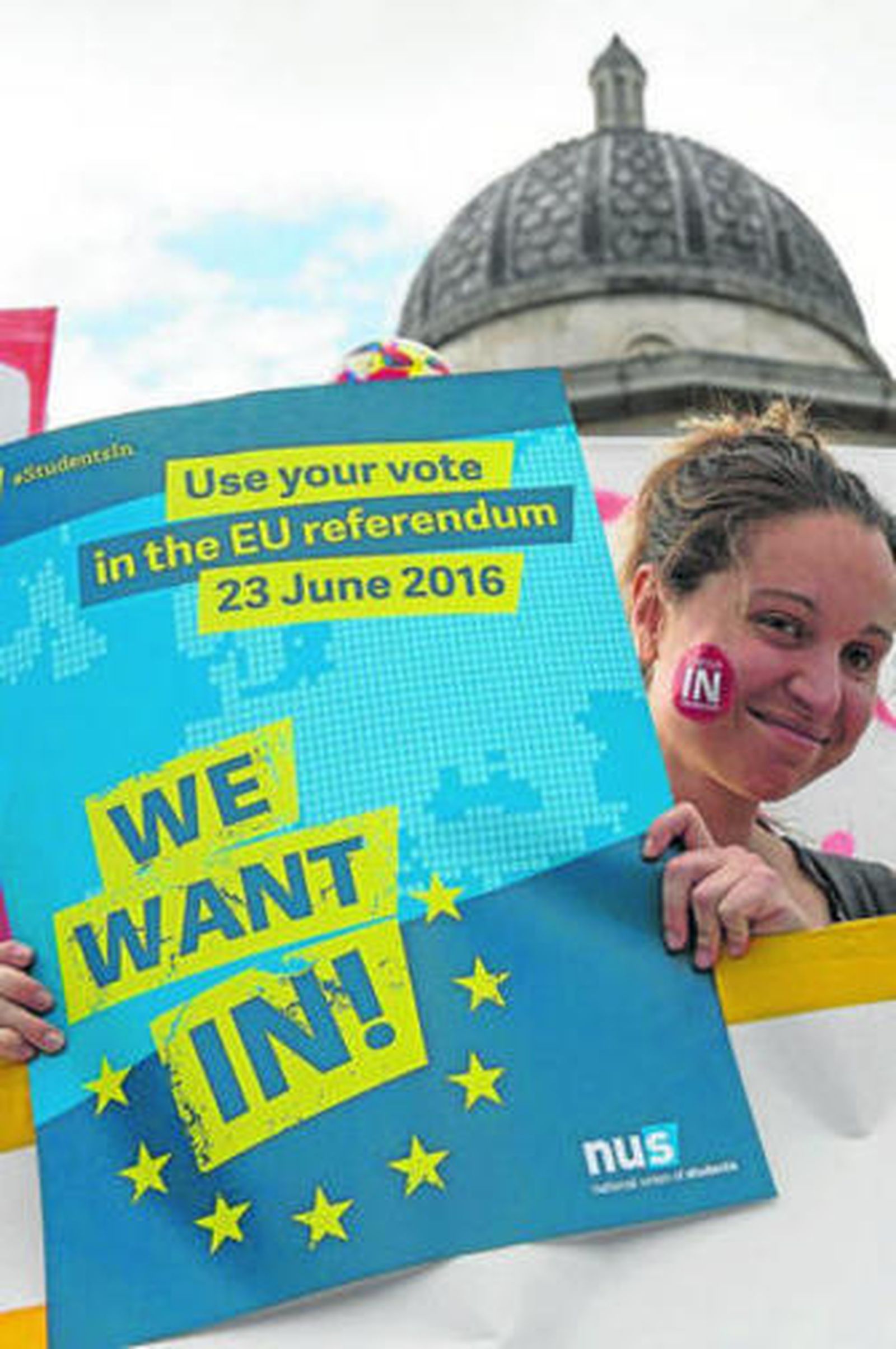 Manifestación por la permanencia en Trafalgar Square.