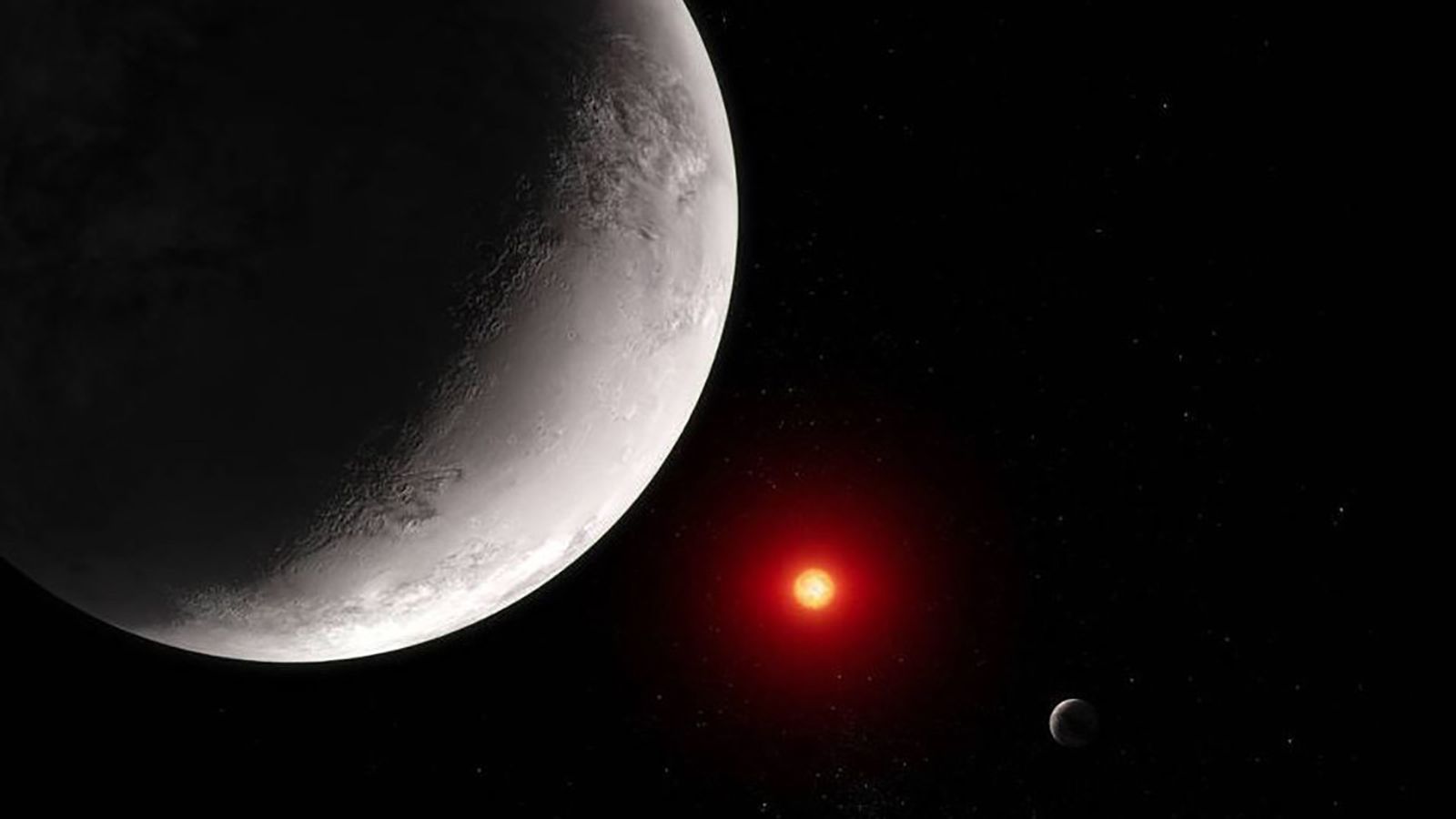 El concepto de este artista muestra cómo podría verse el exoplaneta rocoso caliente TRAPPIST-1 c basado en este trabajo.