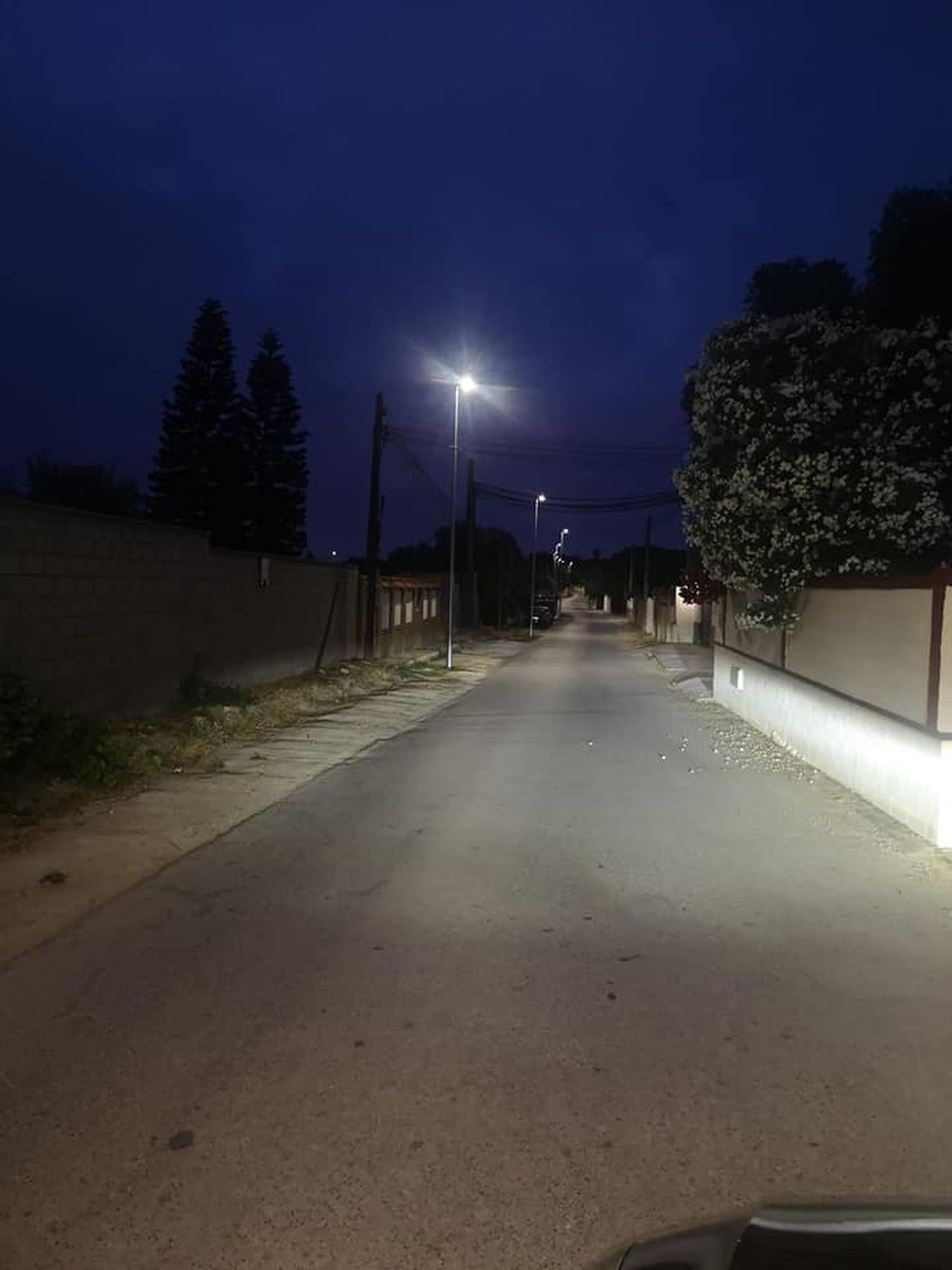 Uno de los nuevos tramos iluminados en el Pago del Humo.