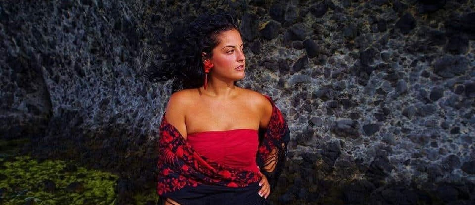 Rocío Segura en la playa de Mónsul.