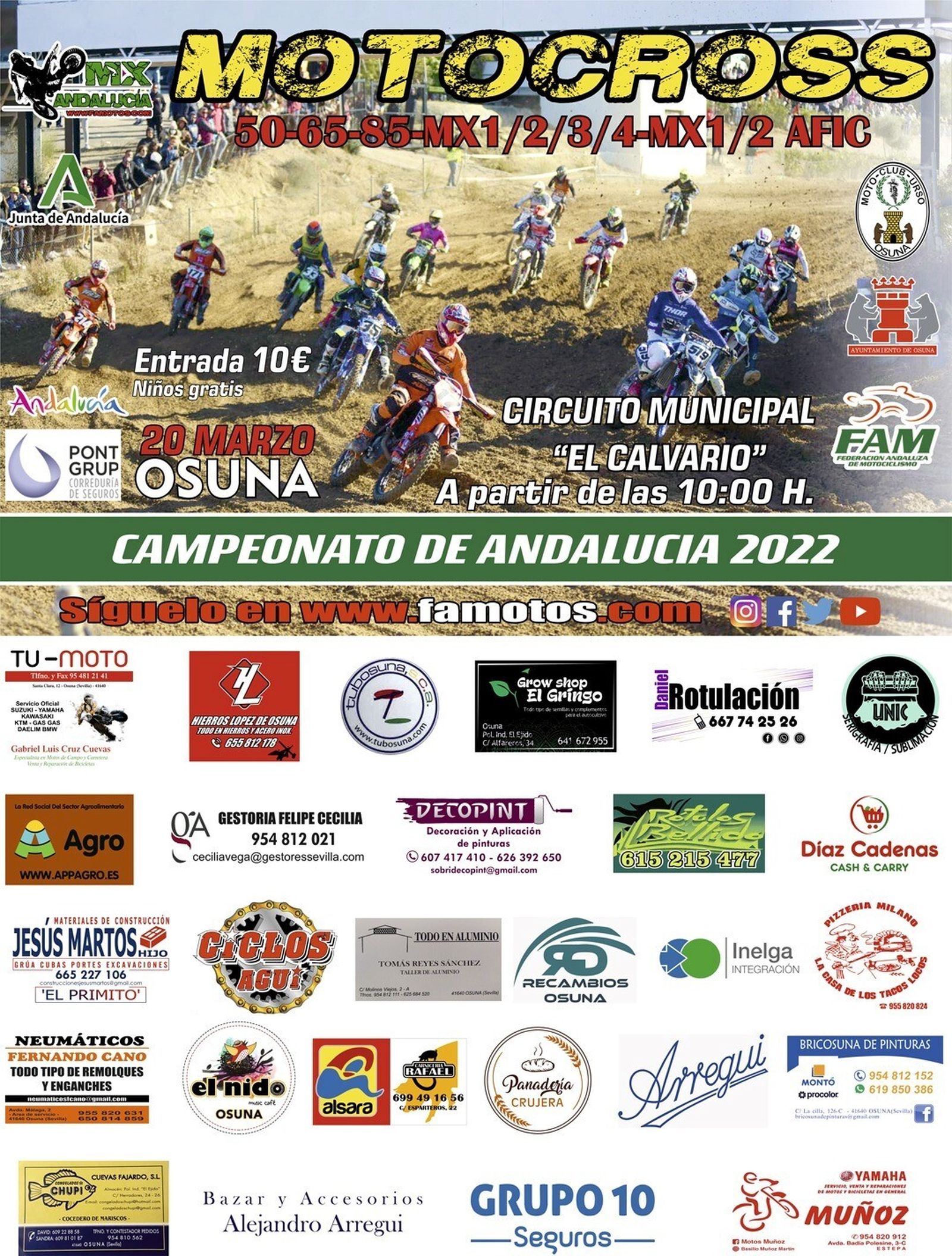 El cartel de la competición en Osuna.