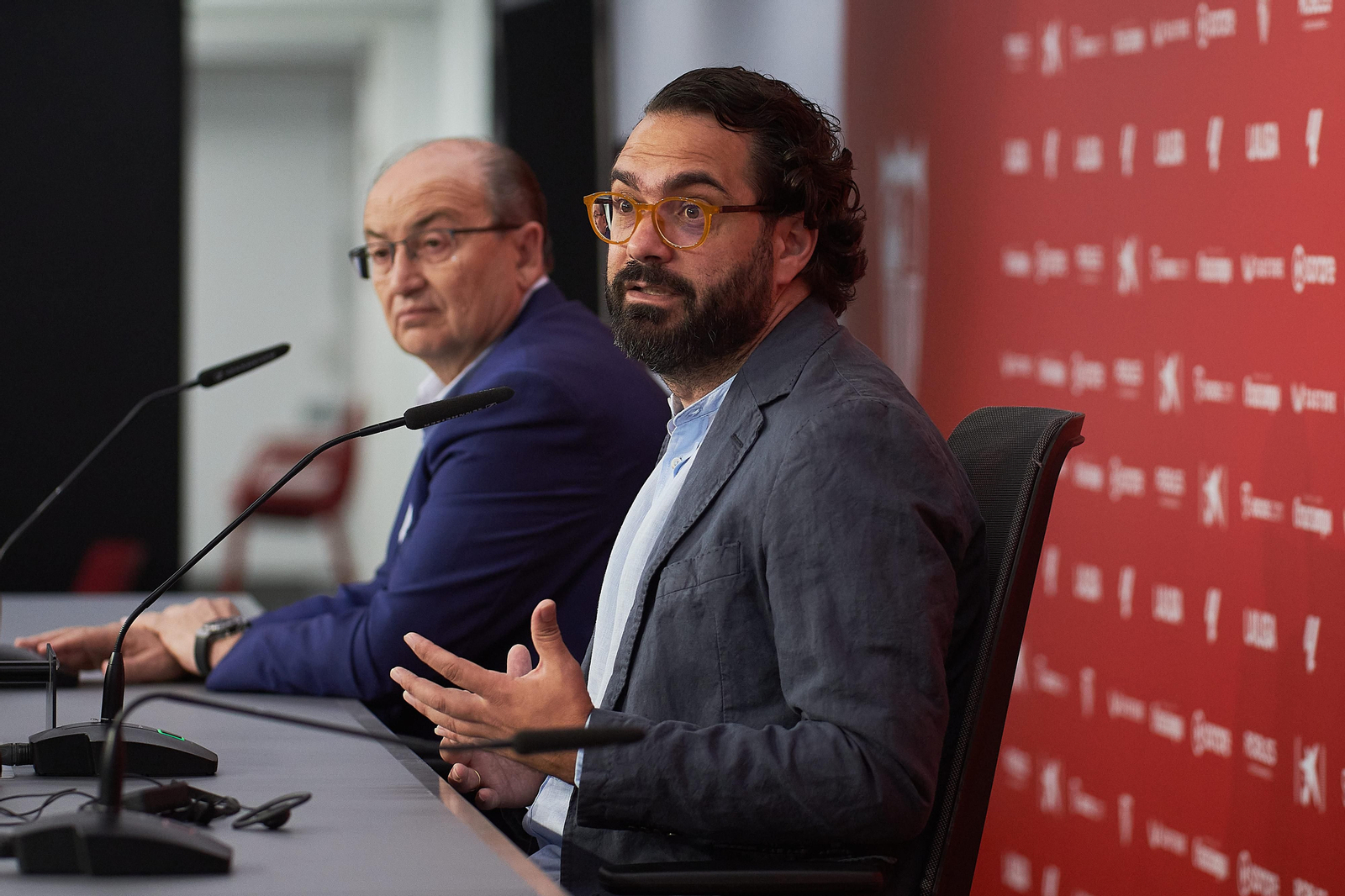 Víctor Orta y José Castro el día de la presentación de Sow.