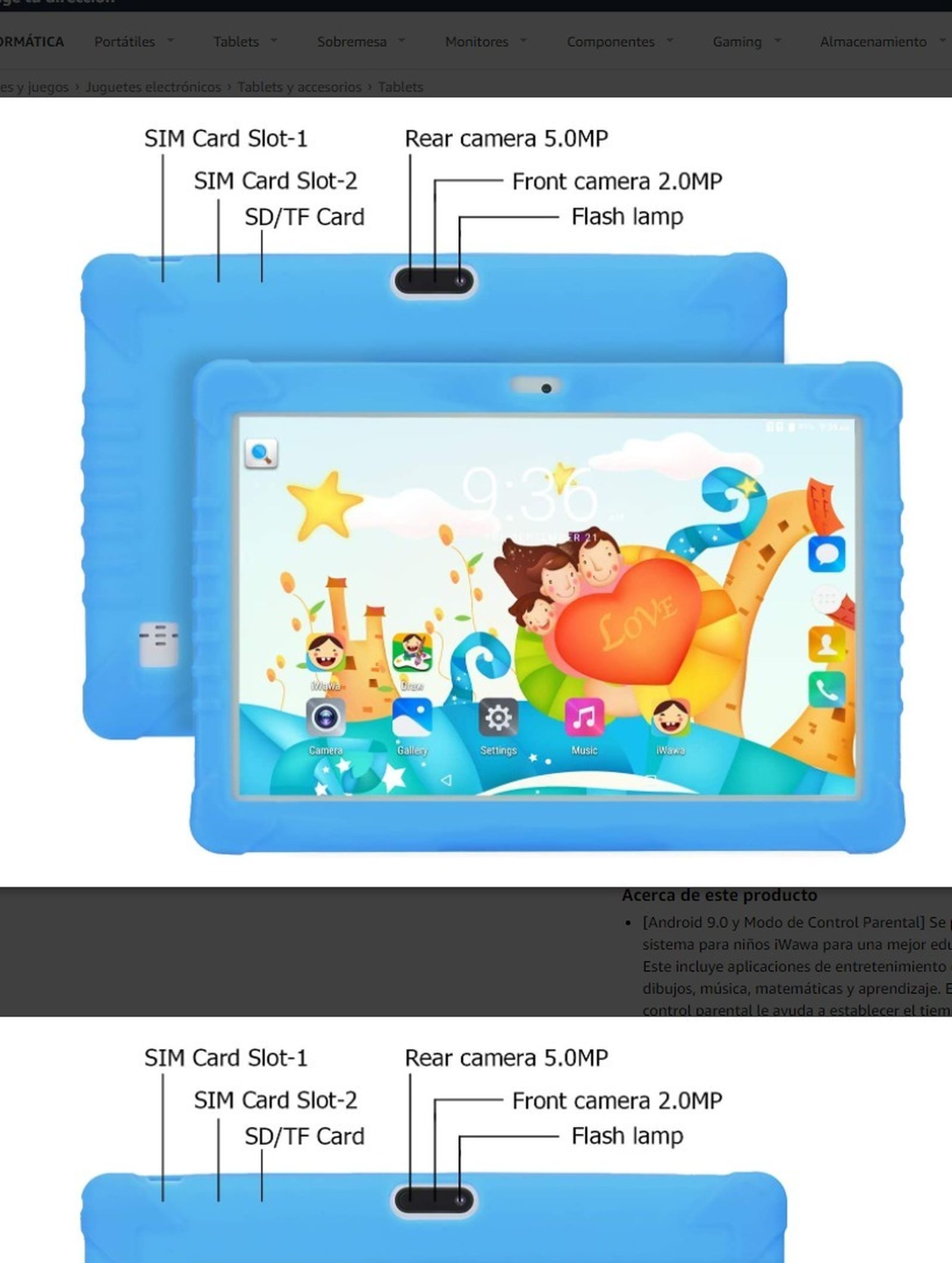 Tablet para niños Sannuo.
