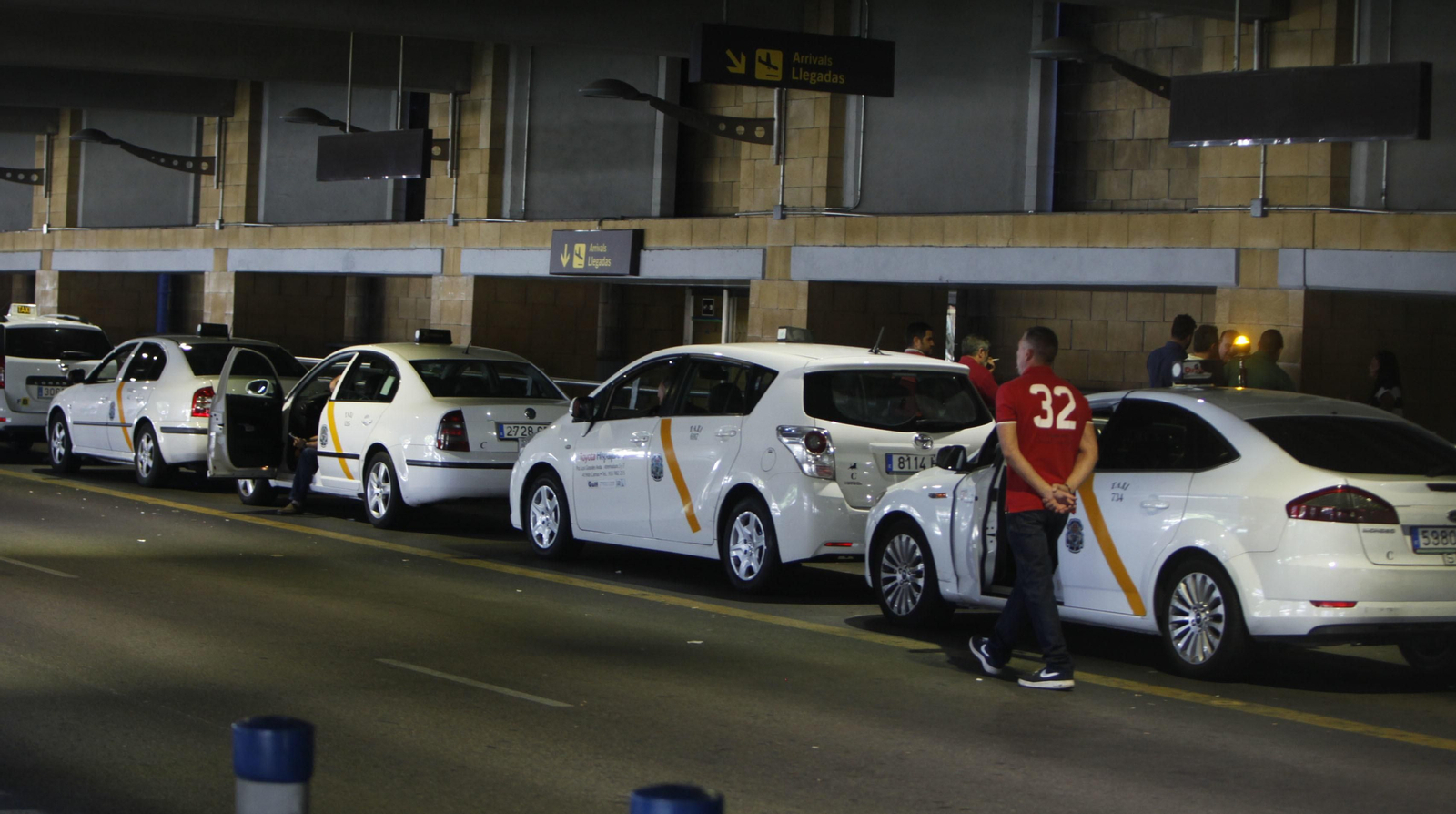 Parada de taxis en el aeropuerto de San Pablo.