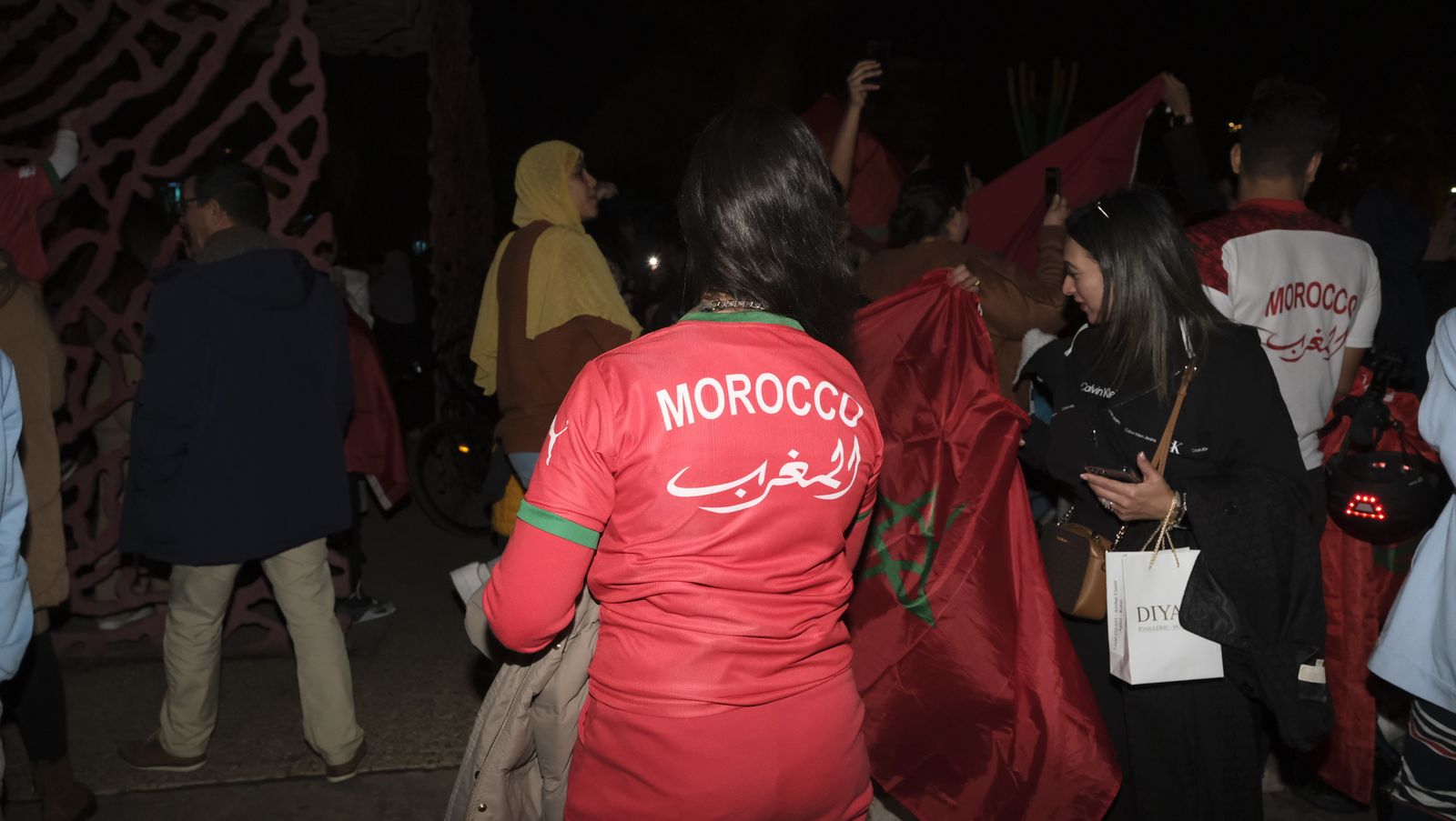 Imágenes de la celebración en Almería, del pase a semifinales de Marruecos en el Mundial de Fútbol de Qatar