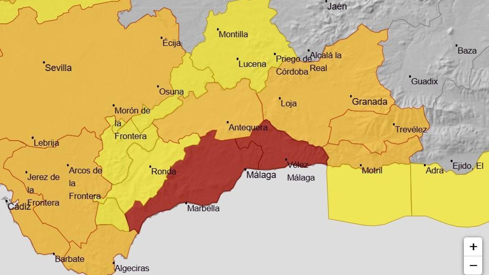 Mapa de avisos para este jueves 14 de noviembre. Mapa de avisos para este jueves 14 de noviembre.