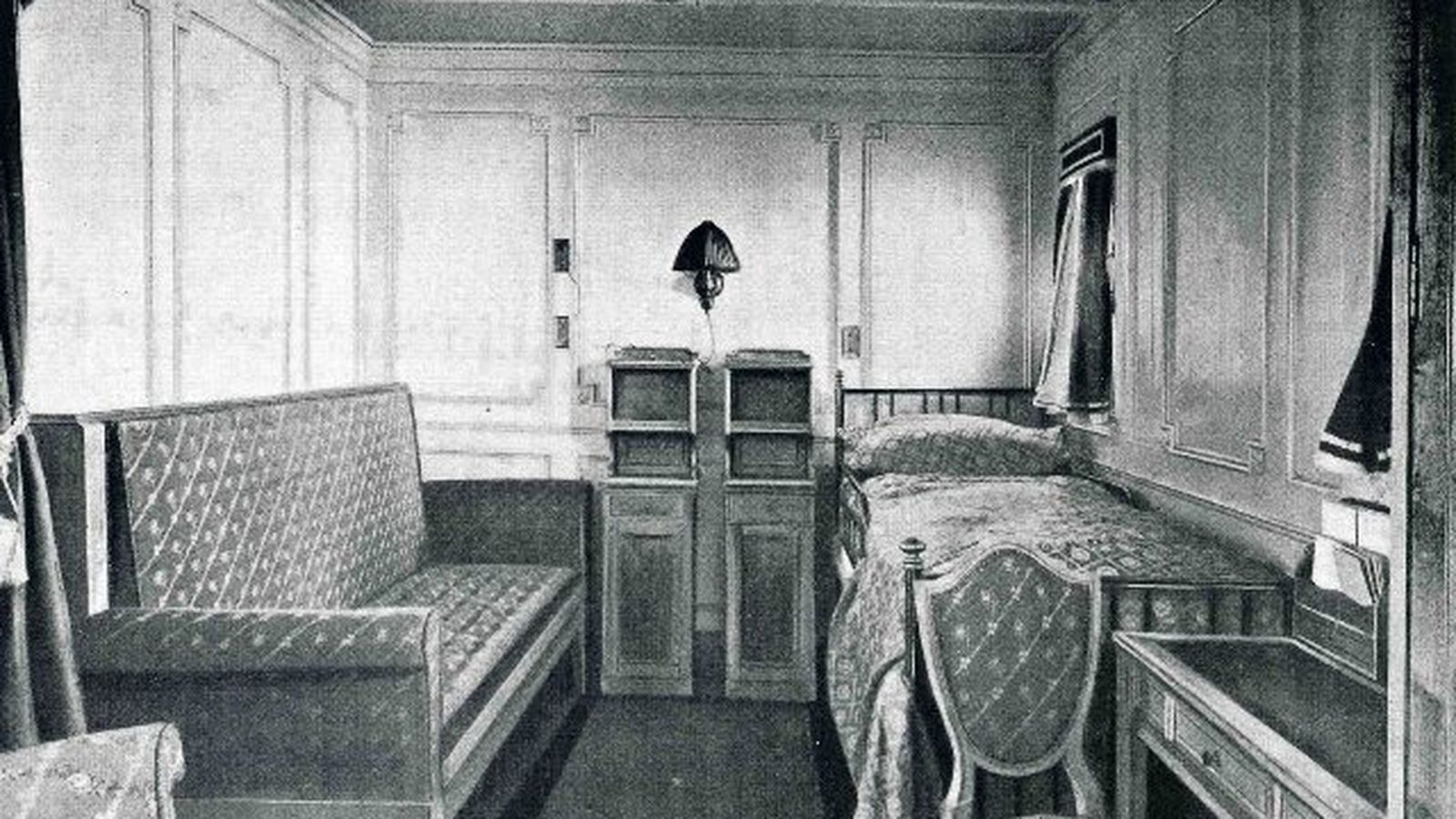 Interior del Vapor Santa Isabel. Camarote.