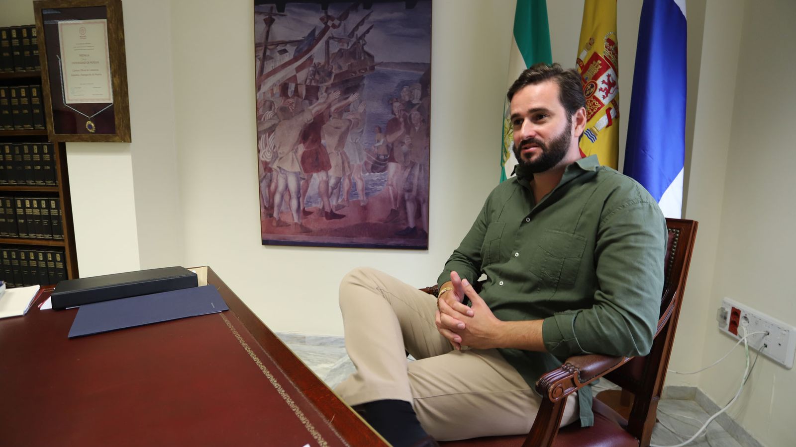 Daniel Toscano en la sede de la Cámara de Comercio de Huelva.
